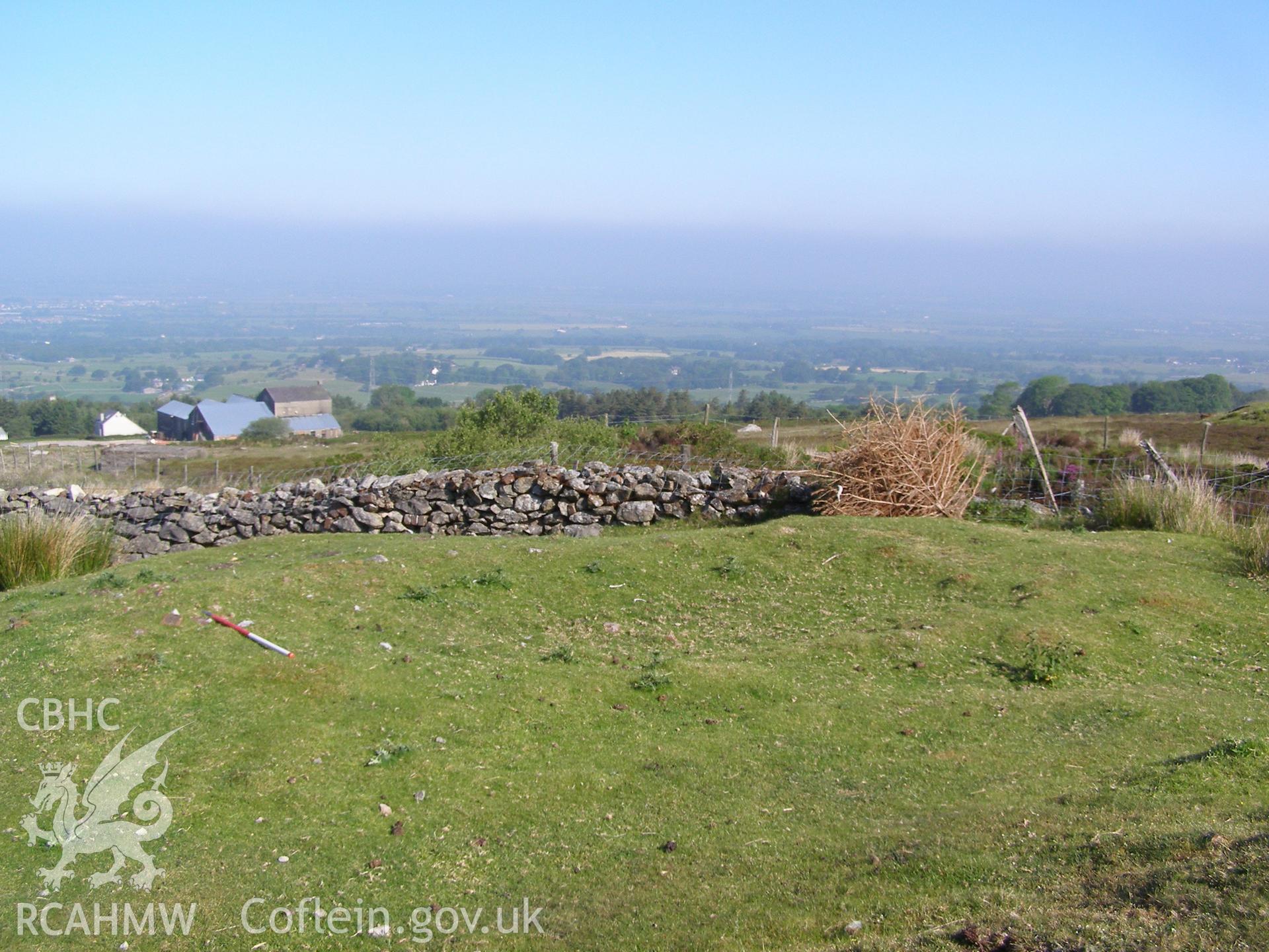 Digital colour photograph of Plas-y-Celyn building platform taken on 07/06/2007 by P.J. Schofield during the Snowdon North West Upland Survey undertaken by Oxford Archaeology North.