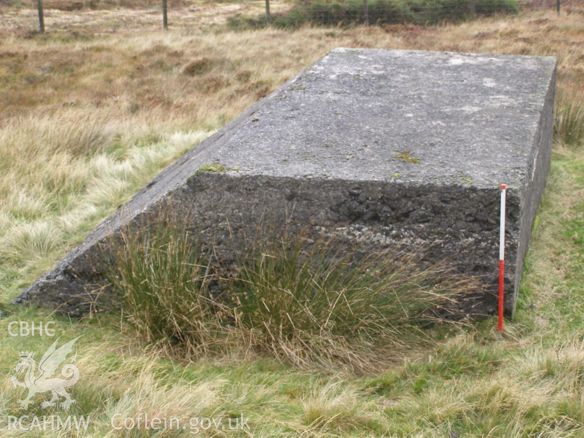 Digital colour photograph of Cefn Du Radio Station, concrete base XIV taken on 11/10/2007 by P.J. Schofield during the Snowdon North West Upland Survey undertaken by Oxford Archaeology North.