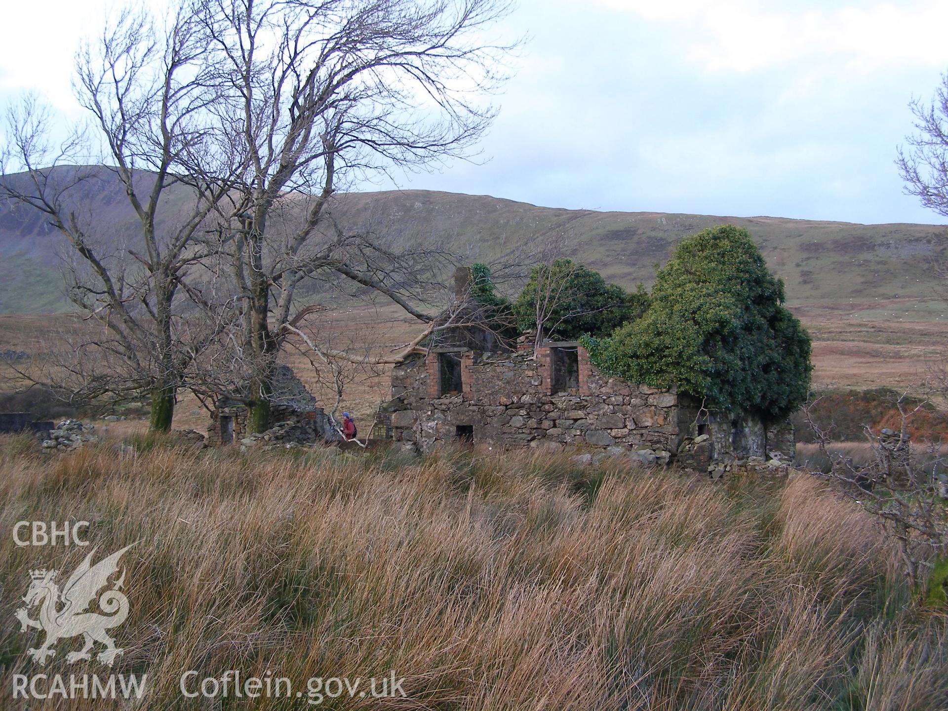 Digital colour photograph of Cae-Newydd farmstead taken on 11/12/2007 by P.J. Schofield during the Snowdon North West Upland Survey undertaken by Oxford Archaeology North.