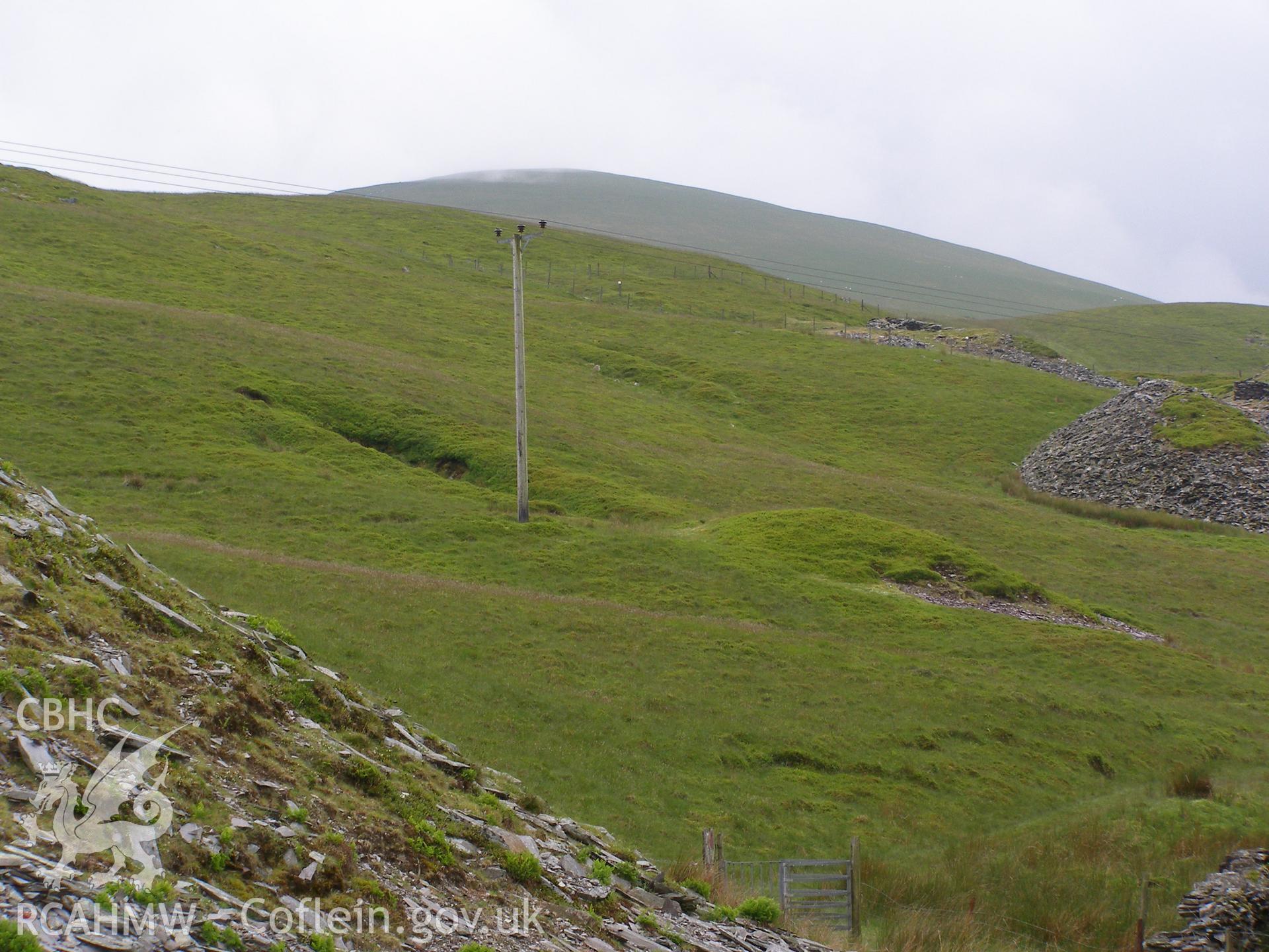 Digital colour photograph of Bryn Mawr trial mine II taken on 13/06/2007 by P.J. Schofield during the Snowdon North West Upland Survey undertaken by Oxford Archaeology North.