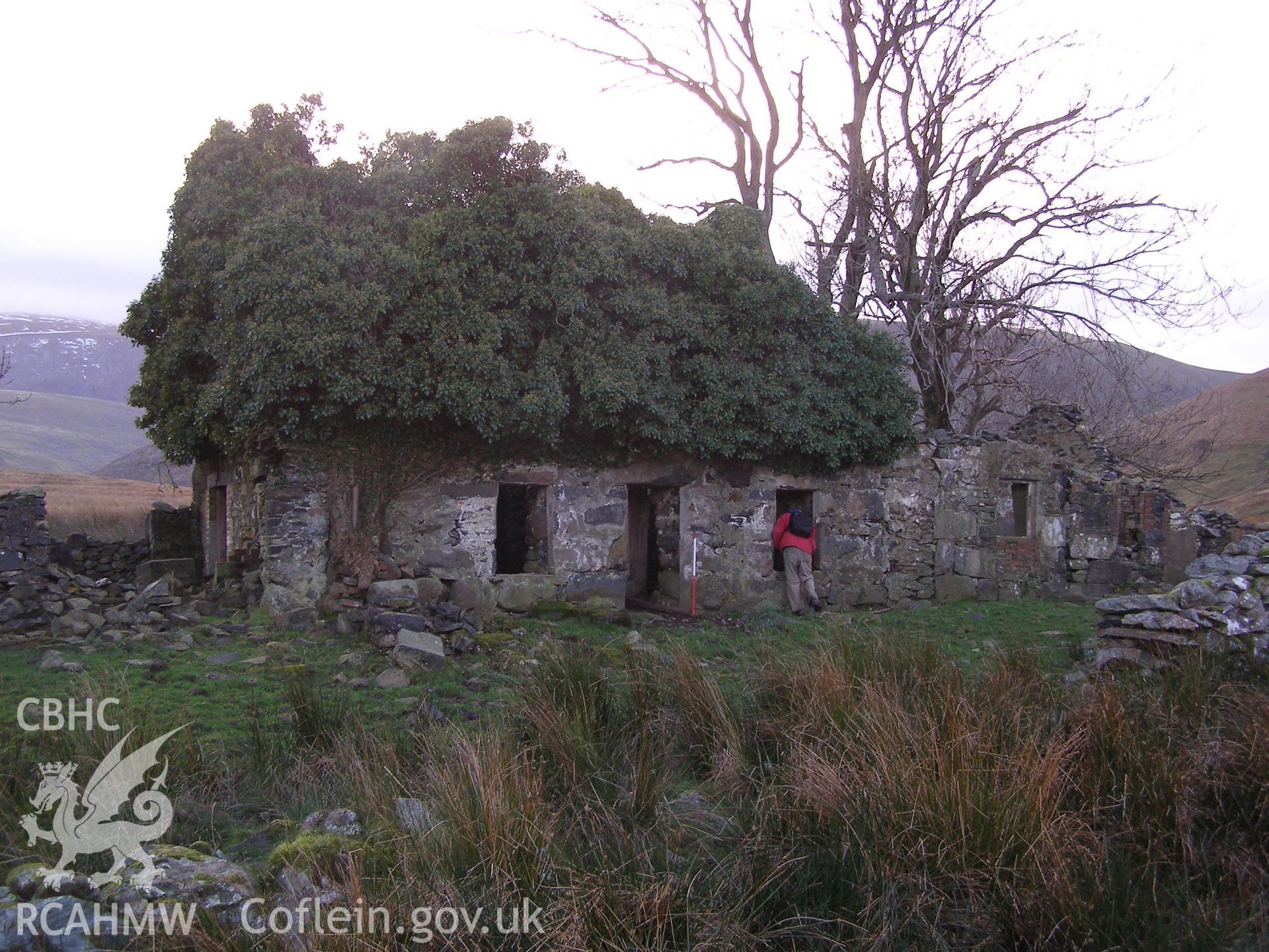 Digital colour photograph of Cae-Newydd farmstead taken on 11/12/2007 by P.J. Schofield during the Snowdon North West Upland Survey undertaken by Oxford Archaeology North.