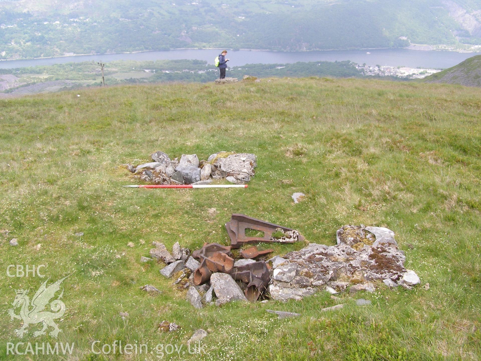 Digital colour photograph of Bryn Mawr ropeway base V taken on 12/06/2007 by P.J. Schofield during the Snowdon North West Upland Survey undertaken by Oxford Archaeology North.