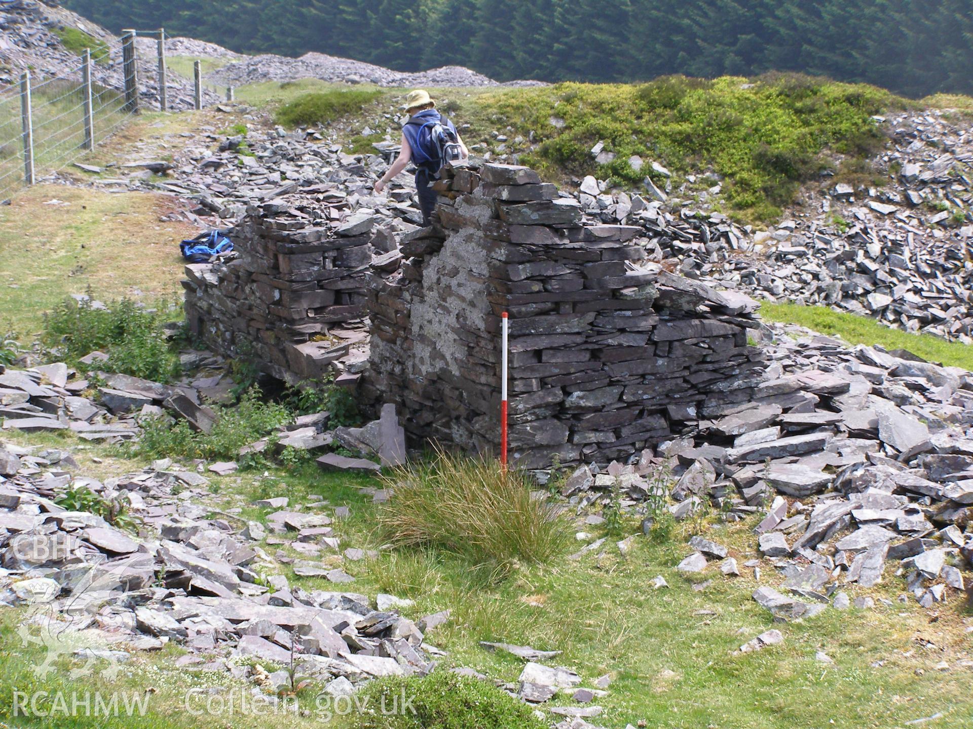 Digital colour photograph of Chwarel Fawr quarry building III taken on 07/06/2007 by P.J. Schofield during the Snowdon North West Upland Survey undertaken by Oxford Archaeology North.