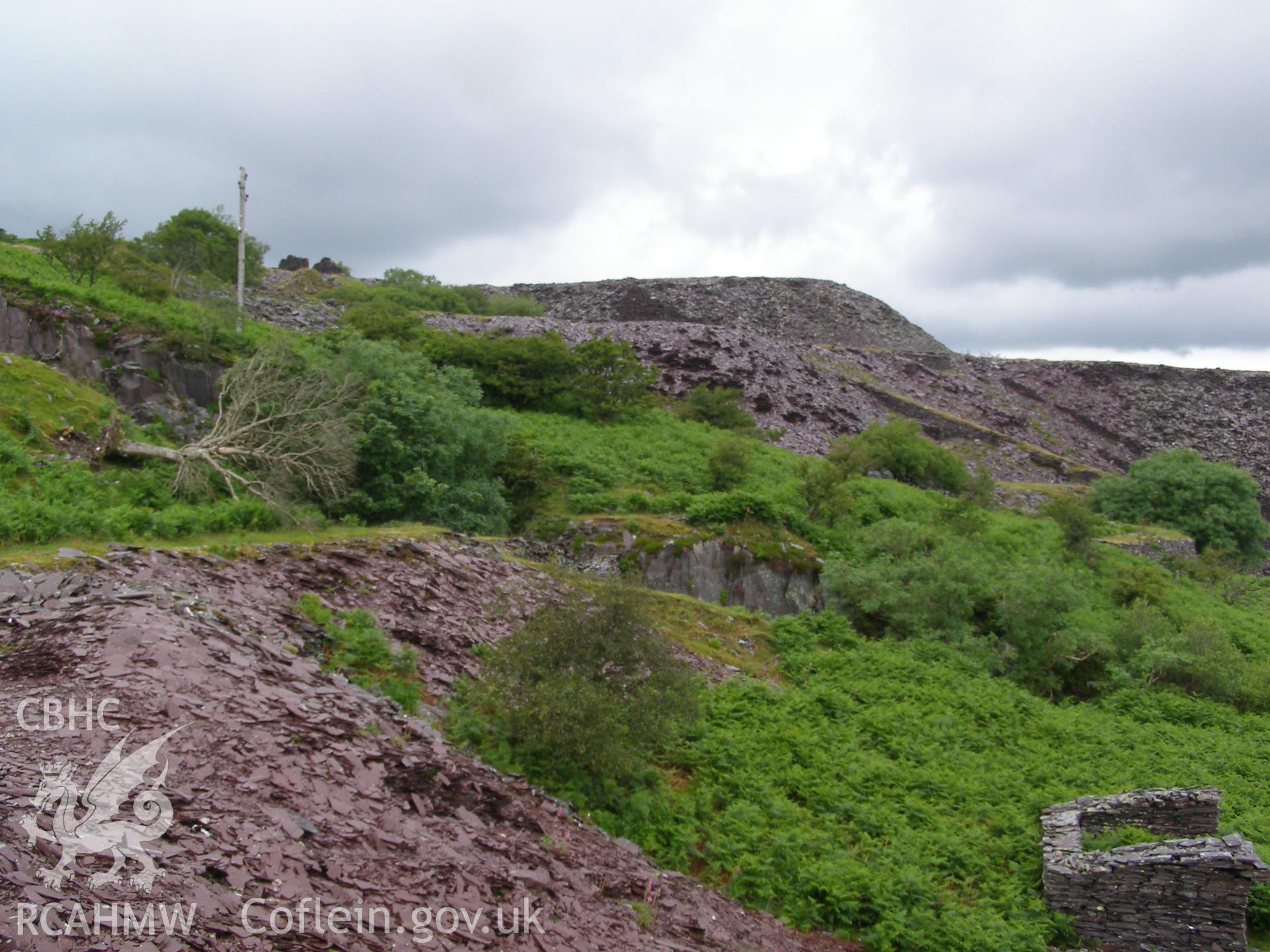 Digital colour photograph of Ffridd-Glyn slate quarry II taken on 27/06/2007 by P.J. Schofield during the Snowdon North West Upland Survey undertaken by Oxford Archaeology North.