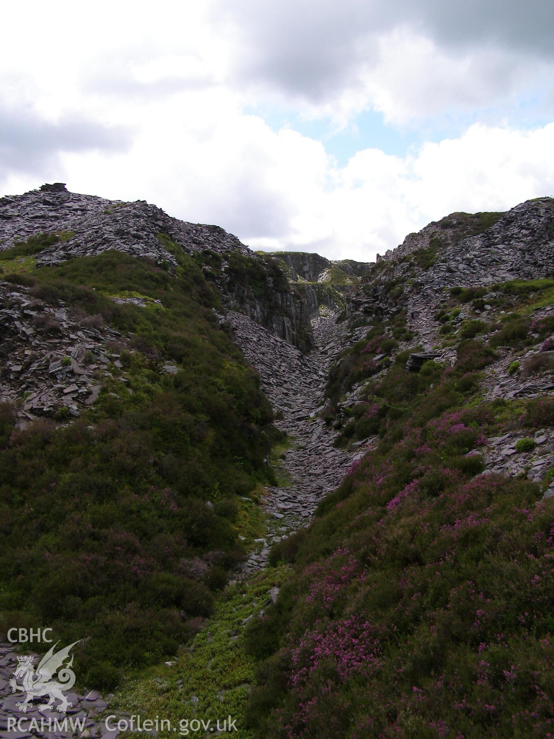 Digital colour photograph of Chwarel Cefn Du slate quarry I taken on 26/06/2007 by P.J. Schofield during the Snowdon North West Upland Survey undertaken by Oxford Archaeology North.