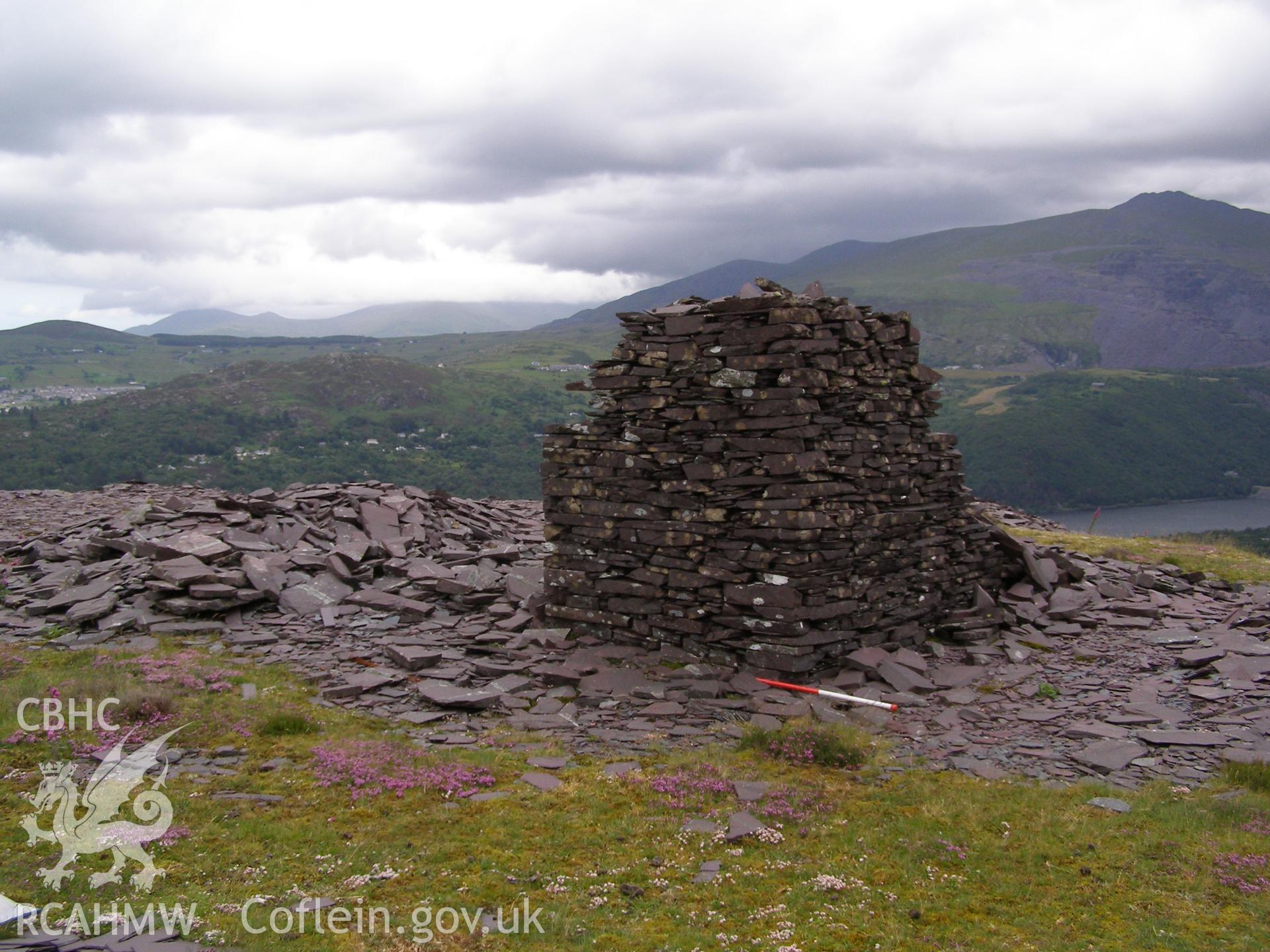 Digital colour photograph of Chwarel Cefn Du winder house II taken on 27/06/2007 by P.J. Schofield during the Snowdon North West Upland Survey undertaken by Oxford Archaeology North.
