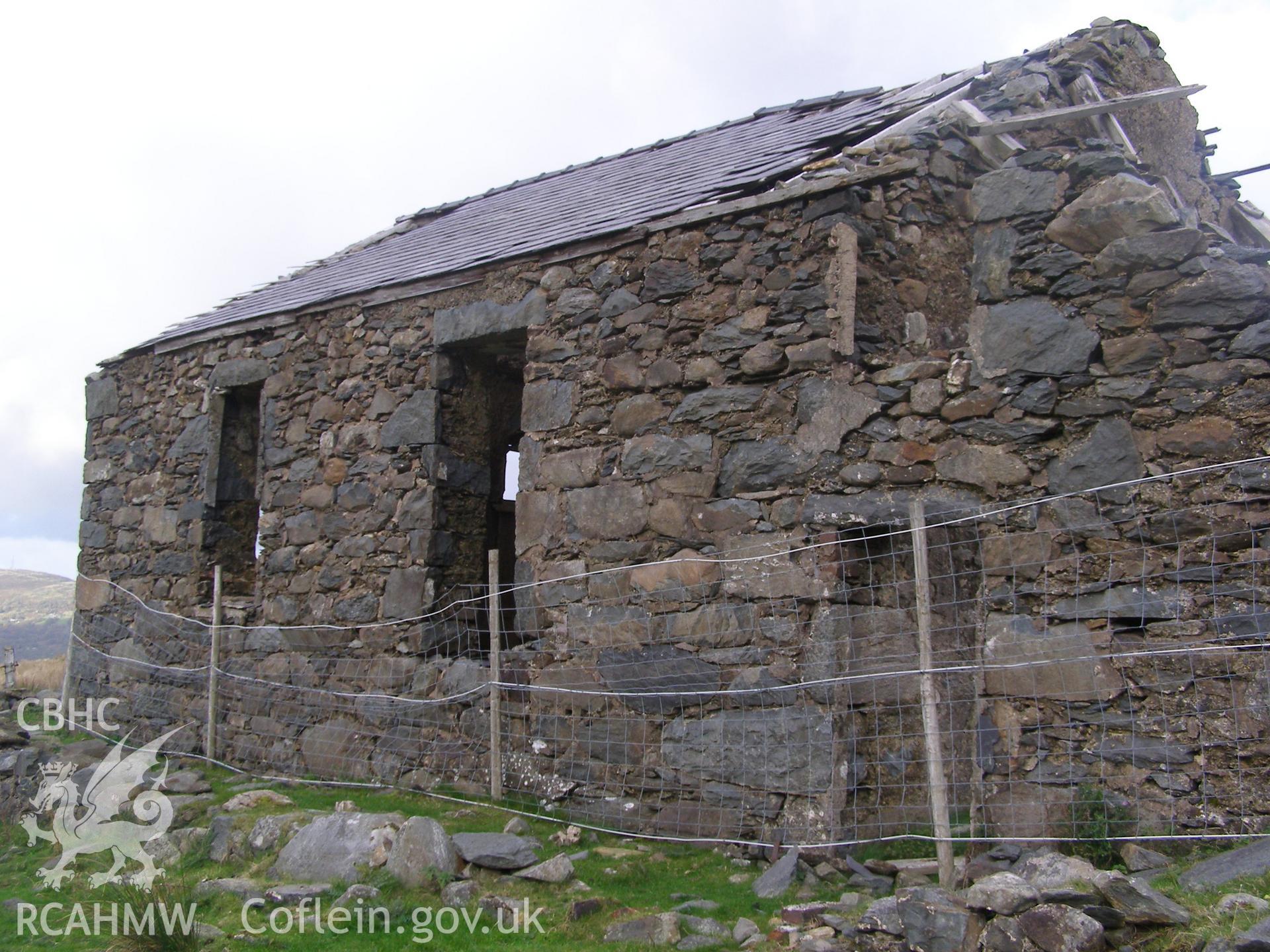 Digital colour photograph of Hebron Chapel (Calvanistic Methodist) Gwaen Cwm Brwynog taken on 09/10/2007 by P.J. Schofield during the Snowdon North West Upland Survey undertaken by Oxford Archaeology North.