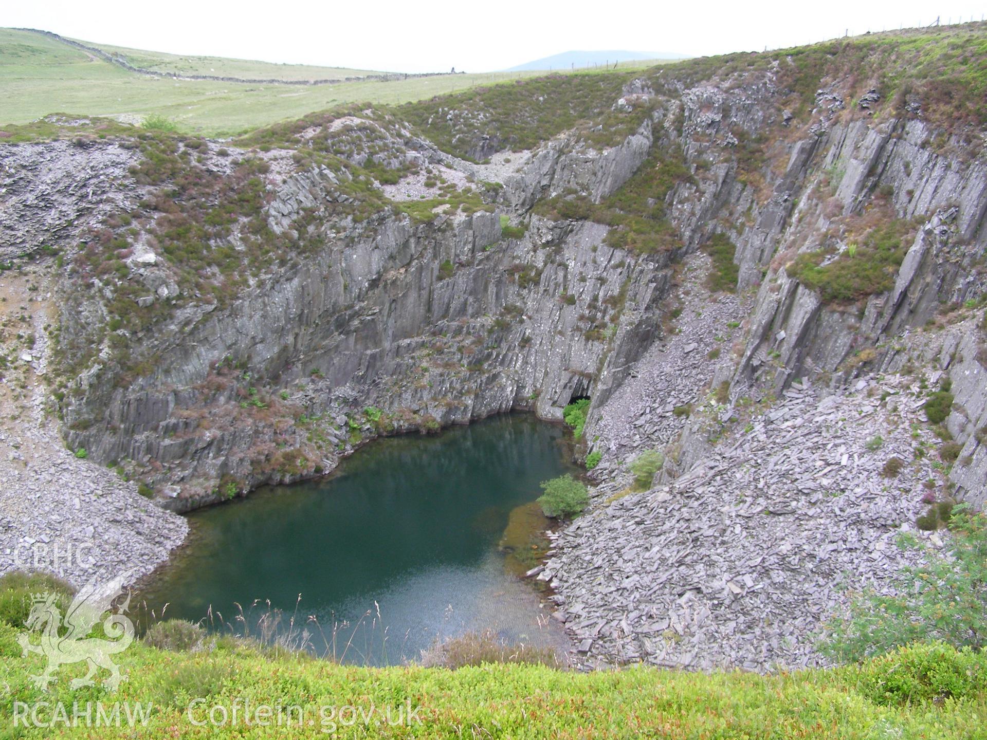 Digital colour photograph of Bryn Mawr slate quarry I taken on 13/06/2007 by P.J. Schofield during the Snowdon North West Upland Survey undertaken by Oxford Archaeology North.