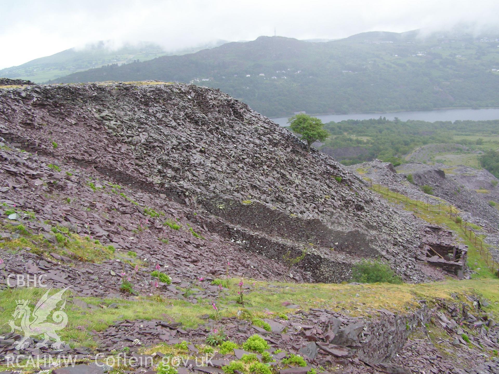 Digital colour photograph of Cook and Ddol slate quarry, inclined plane II taken on 27/06/2007 by P.J. Schofield during the Snowdon North West Upland Survey undertaken by Oxford Archaeology North.