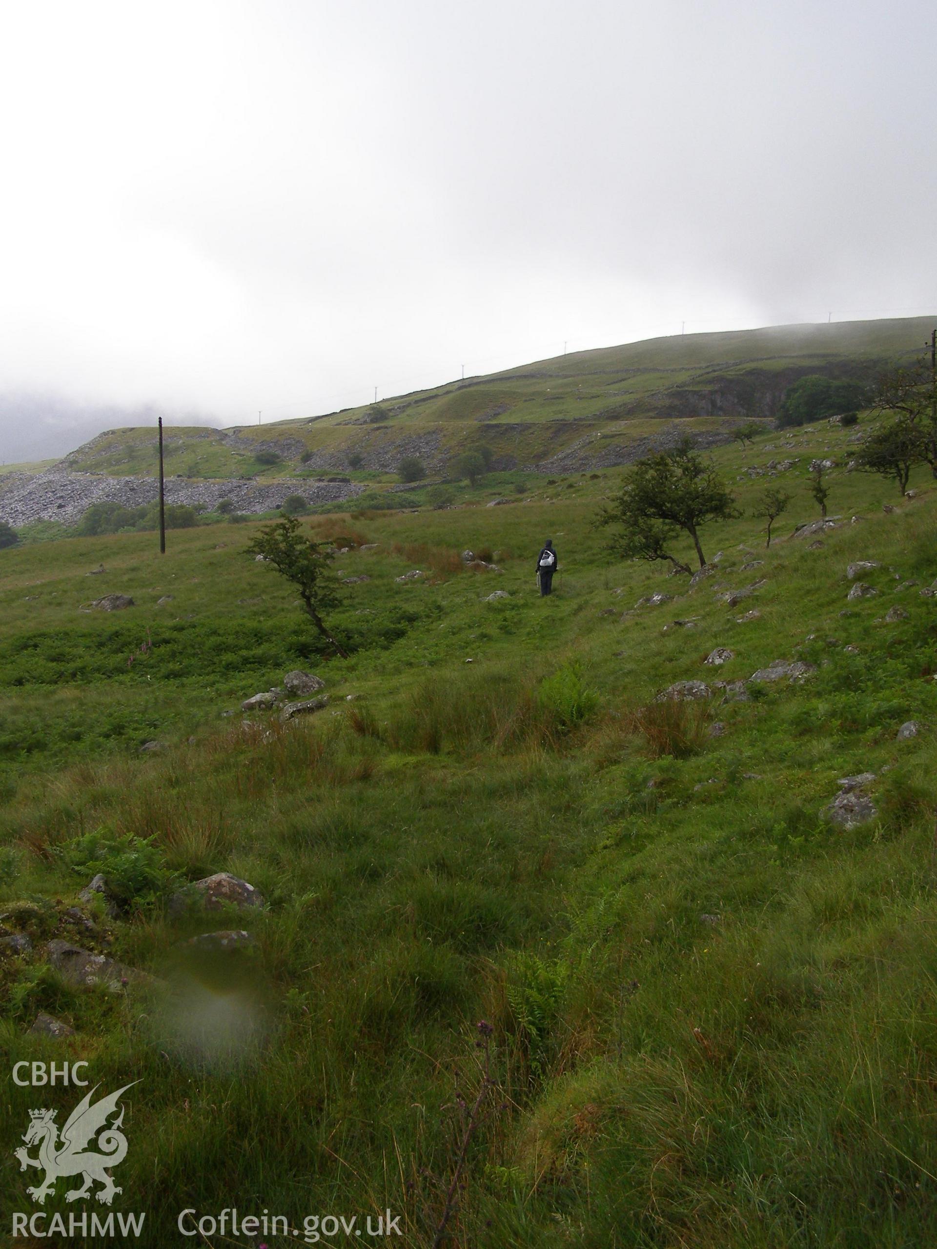 Digital colour photograph of Chwarel Bwlch-y-Groes tramway taken on 27/06/2007 by P.J. Schofield during the Snowdon North West Upland Survey undertaken by Oxford Archaeology North.