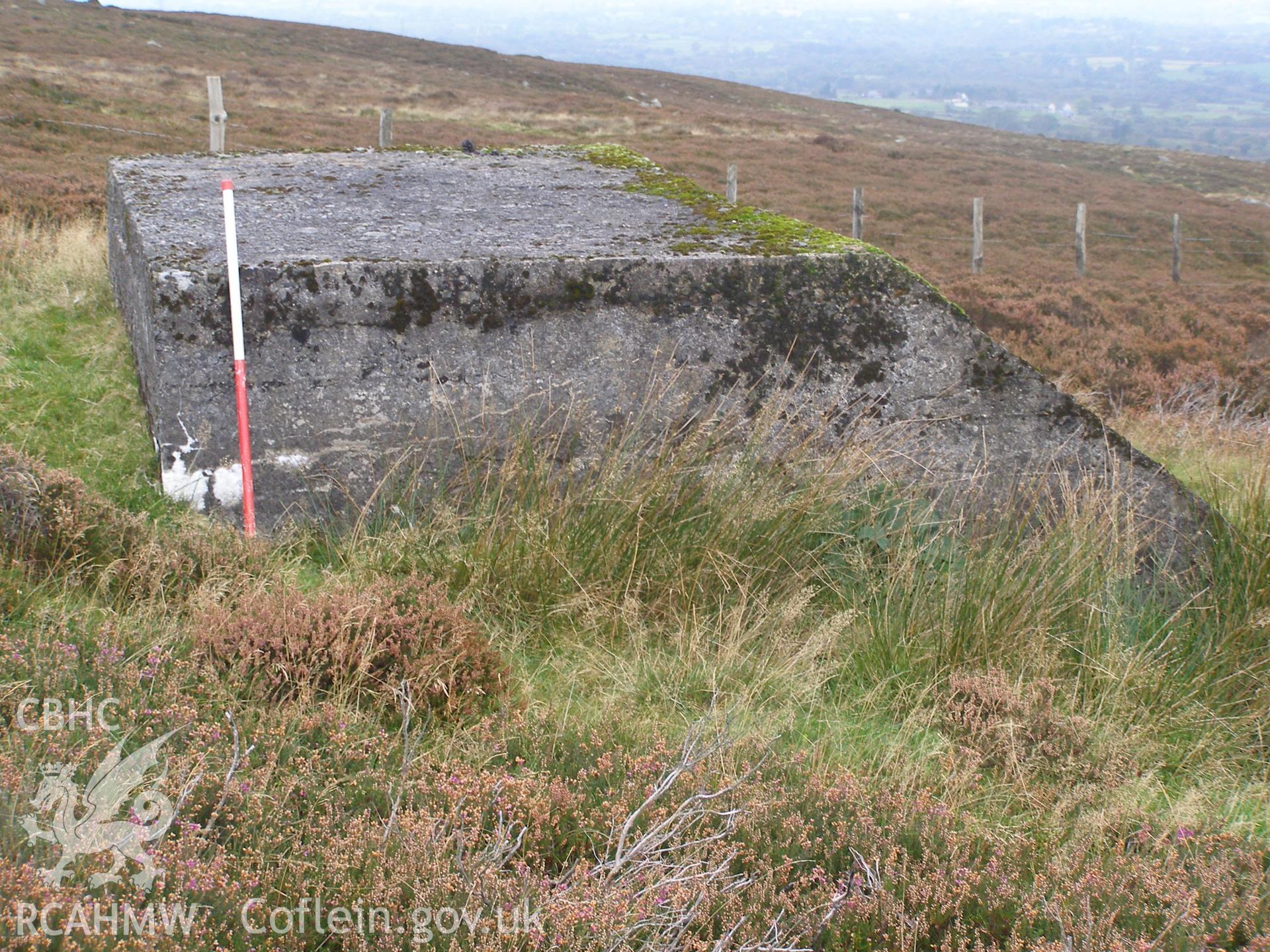 Digital colour photograph of Cefn Du Radio Station, concrete base XXI taken on 11/10/2007 by P.J. Schofield during the Snowdon North West Upland Survey undertaken by Oxford Archaeology North.