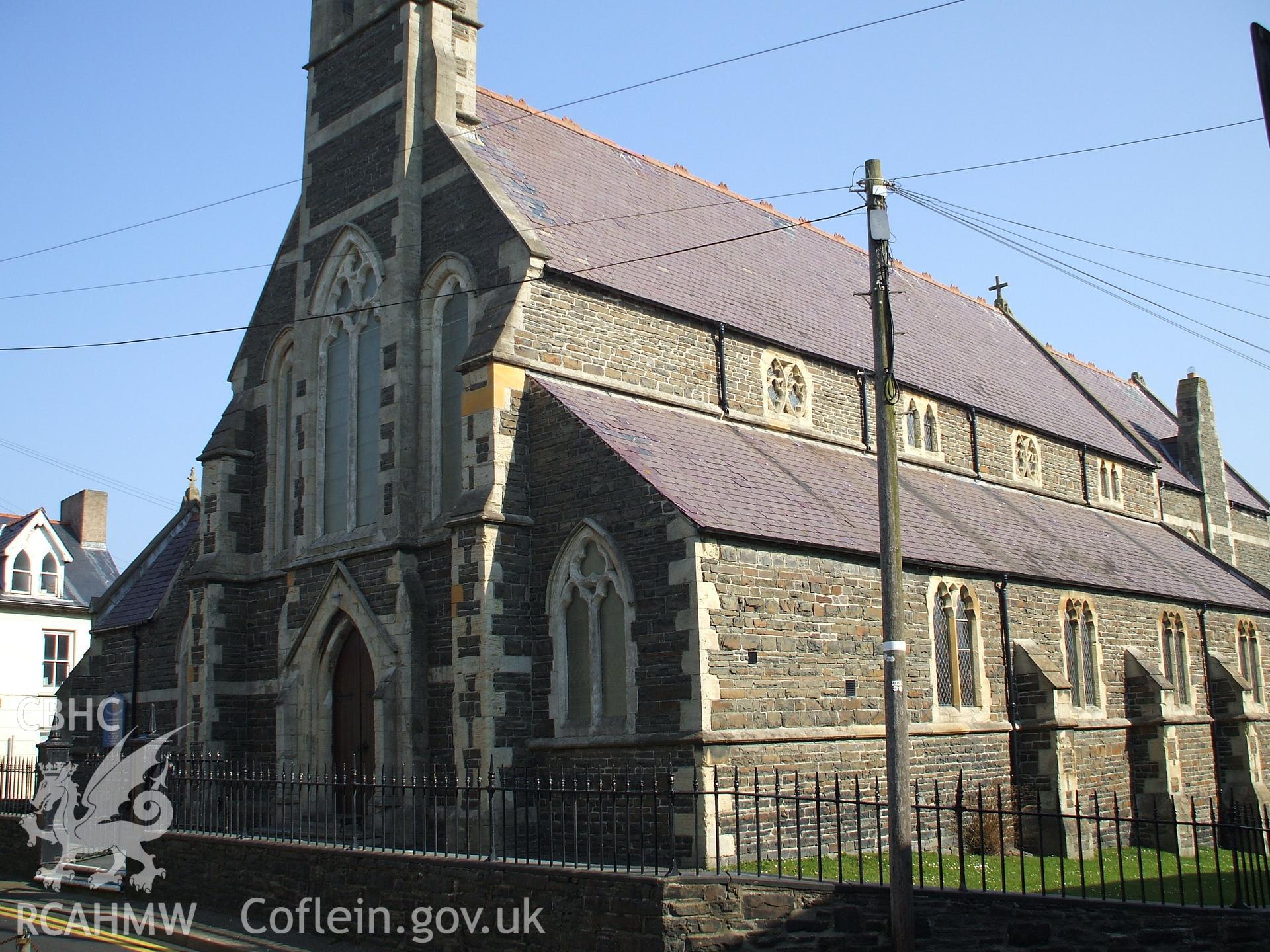 Colour digital photograph of the exterior of St. Mary's Church, Aberystwyth.
