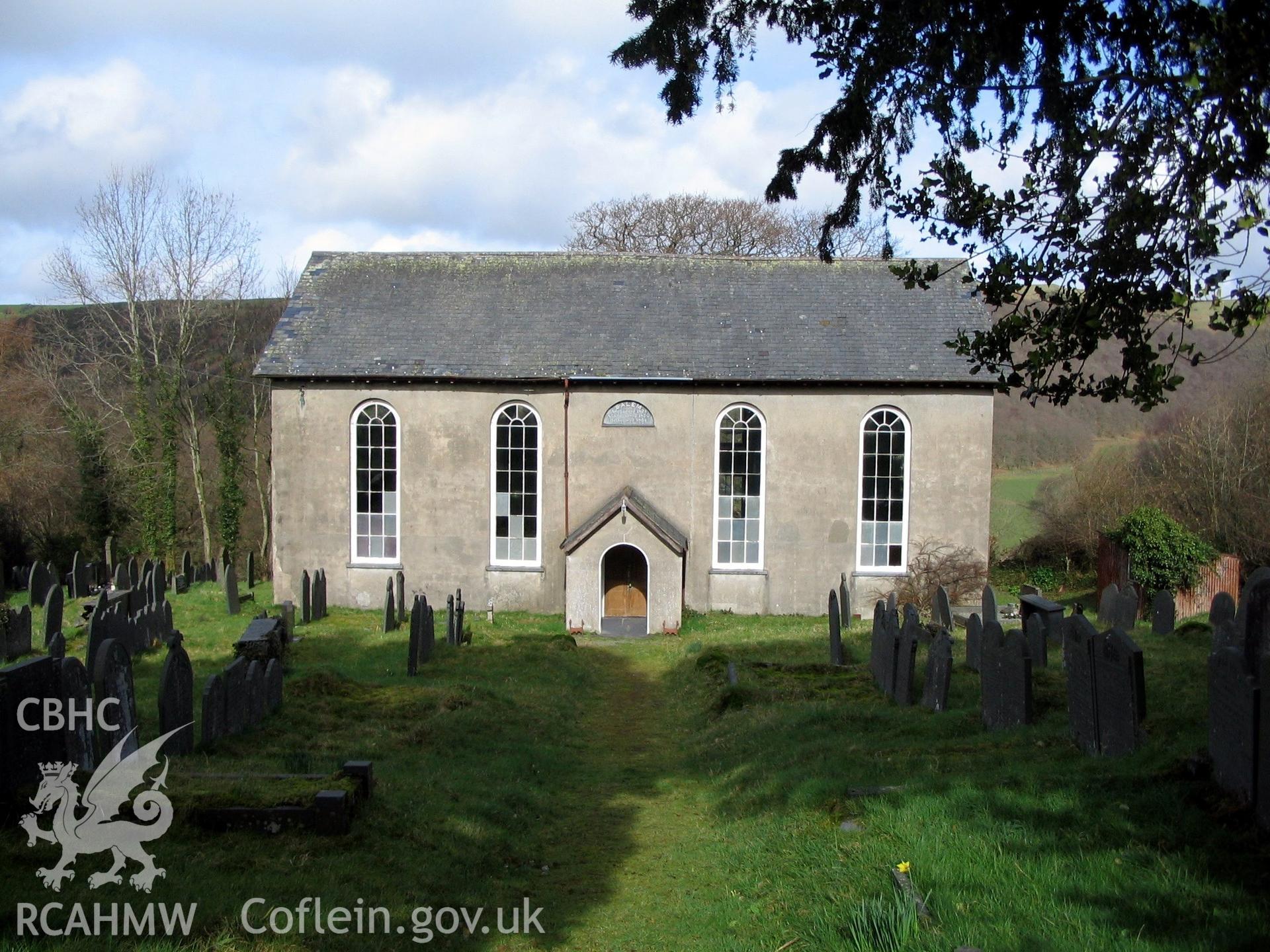 Colour digital photograph showing the front exterior of the Salem Welsh Independent Chapel, Trefeurig.