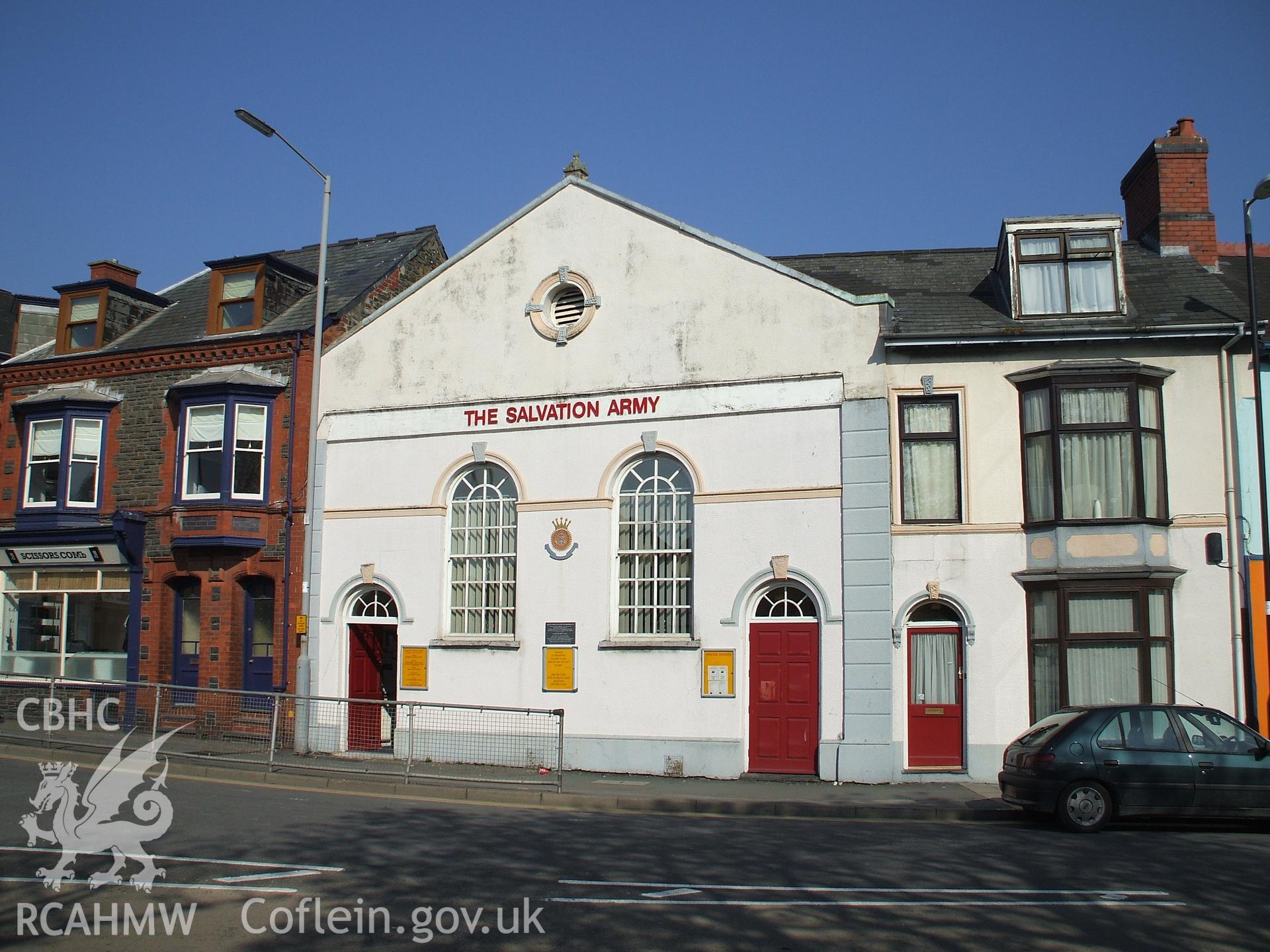 Colour digital photograph showing the front exterior of the Salvation Army, Aberystwyth.