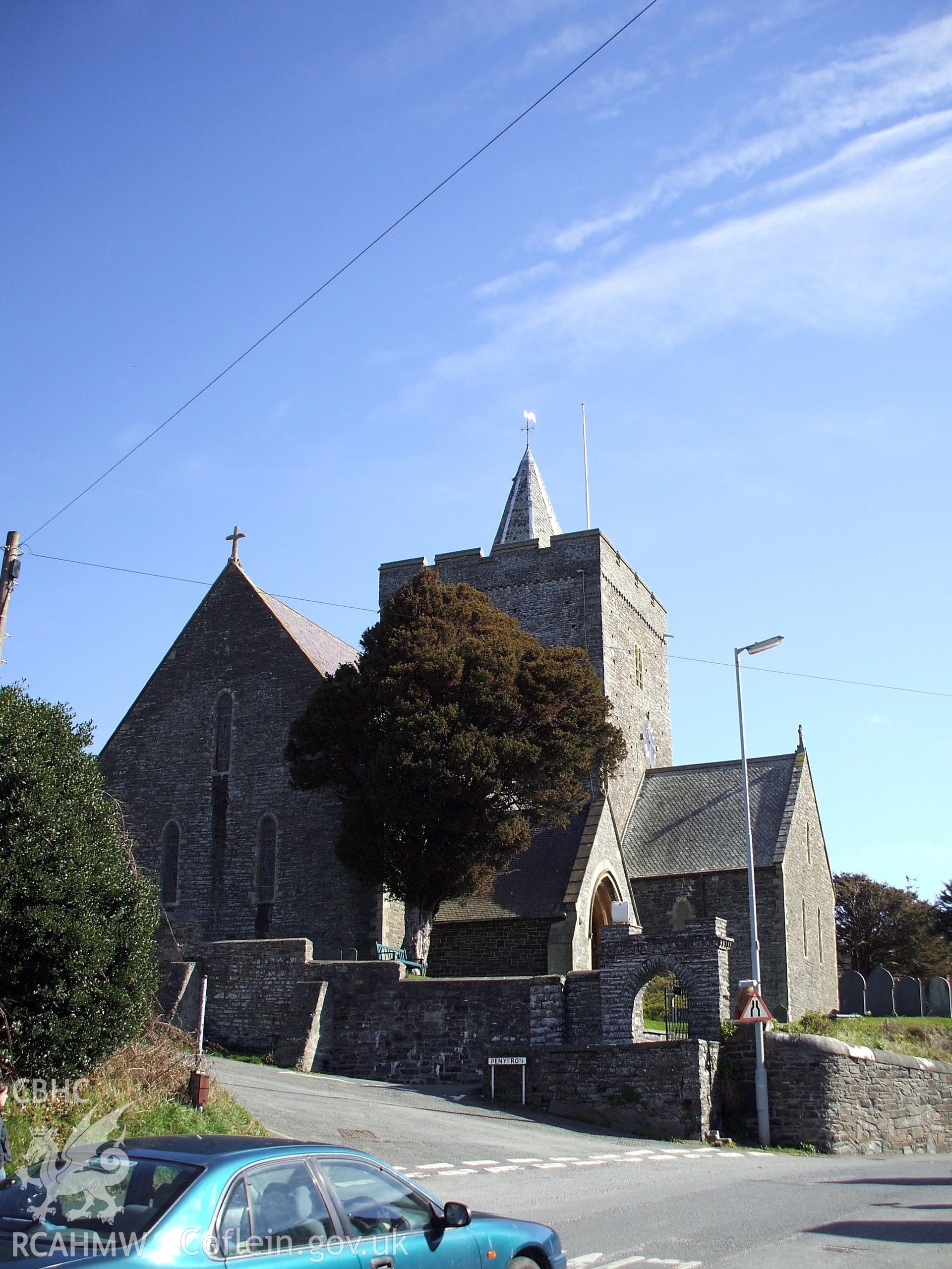 Colour digital photograph showing the exterior of St. Padarn's Church, Llanbadarn Fawr.