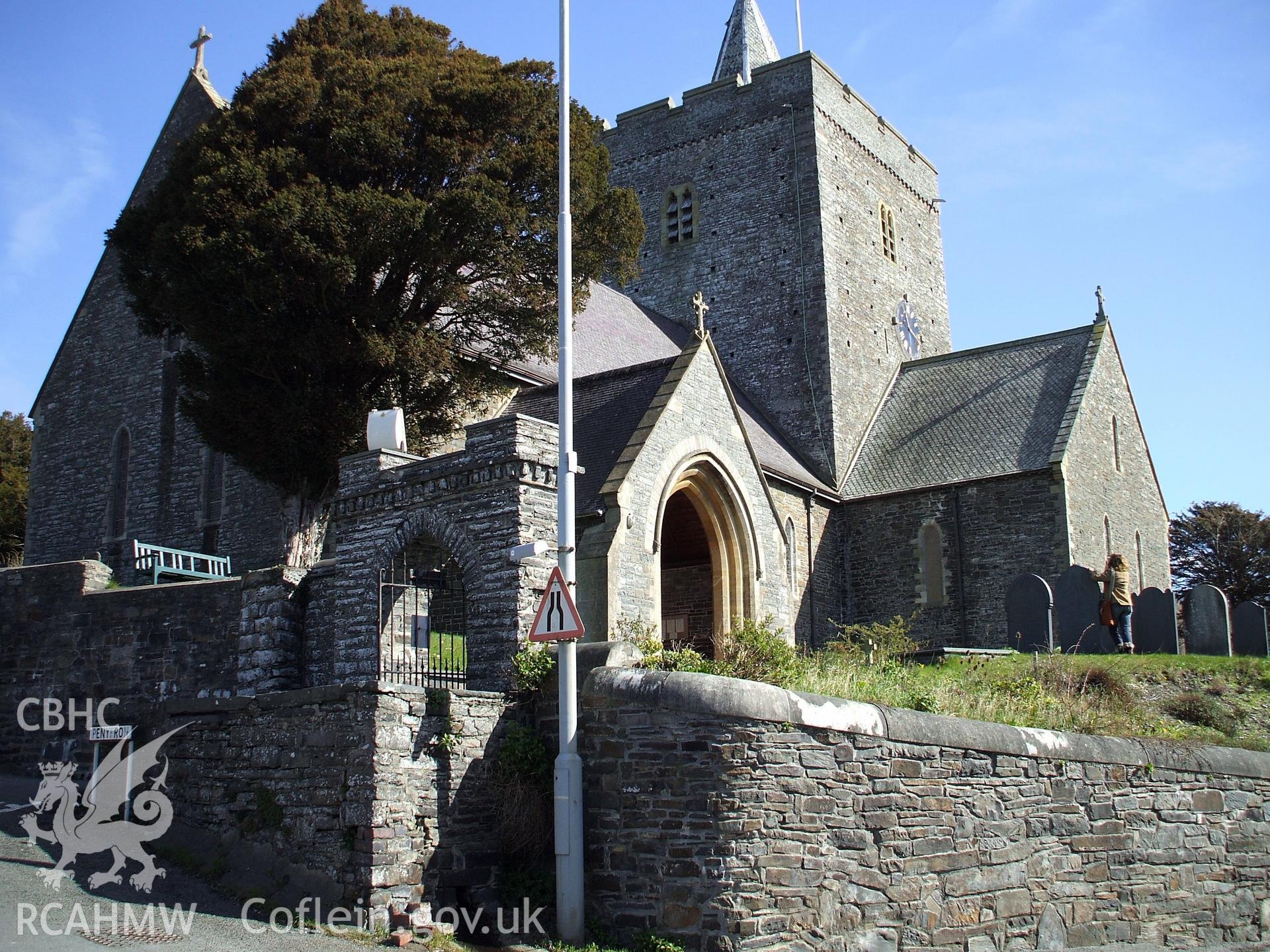 Colour digital photograph showing the exterior of St. Padarn's Church, Llanbadarn Fawr.