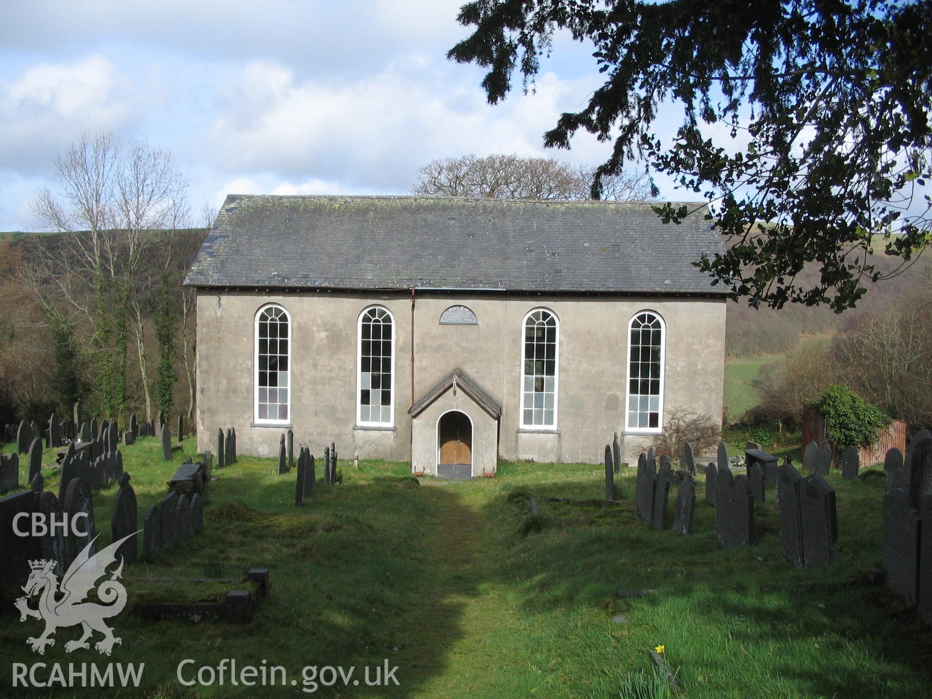 Colour digital photograph showing the front exterior of Salem Welsh Independent Chapel, Trefeurig.