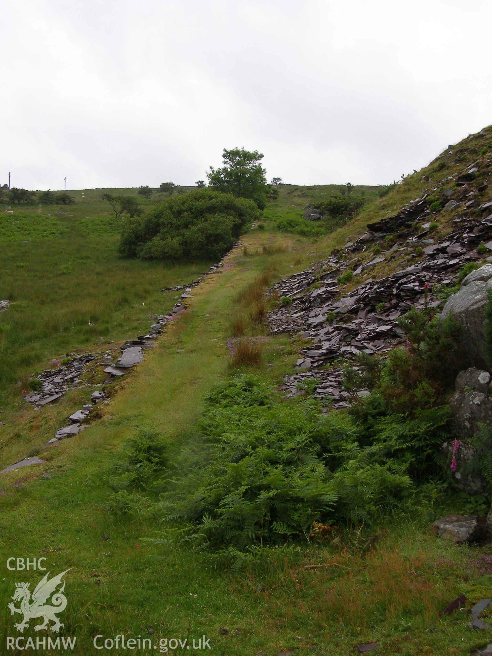Digital colour photograph of Chwarel Cefn Du inclined plane I taken on 27/06/2007 by P.J. Schofield during the Snowdon North West Upland Survey undertaken by Oxford Archaeology North.