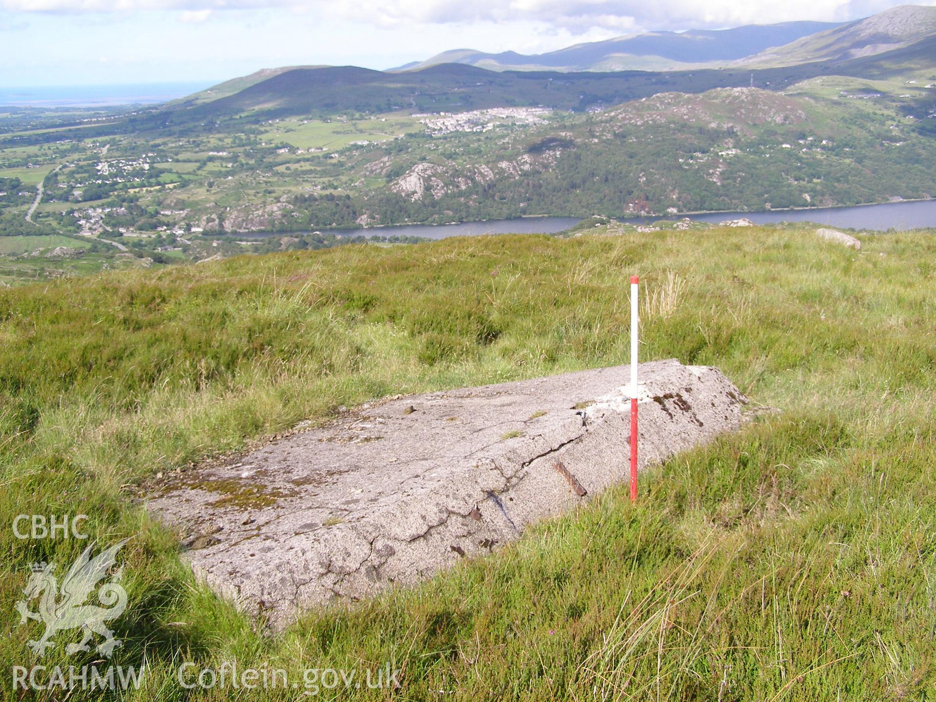 Digital colour photograph of Cefn Du Radio Station, concrete base VII taken on 27/06/2007 by P.J. Schofield during the Snowdon North West Upland Survey undertaken by Oxford Archaeology North.
