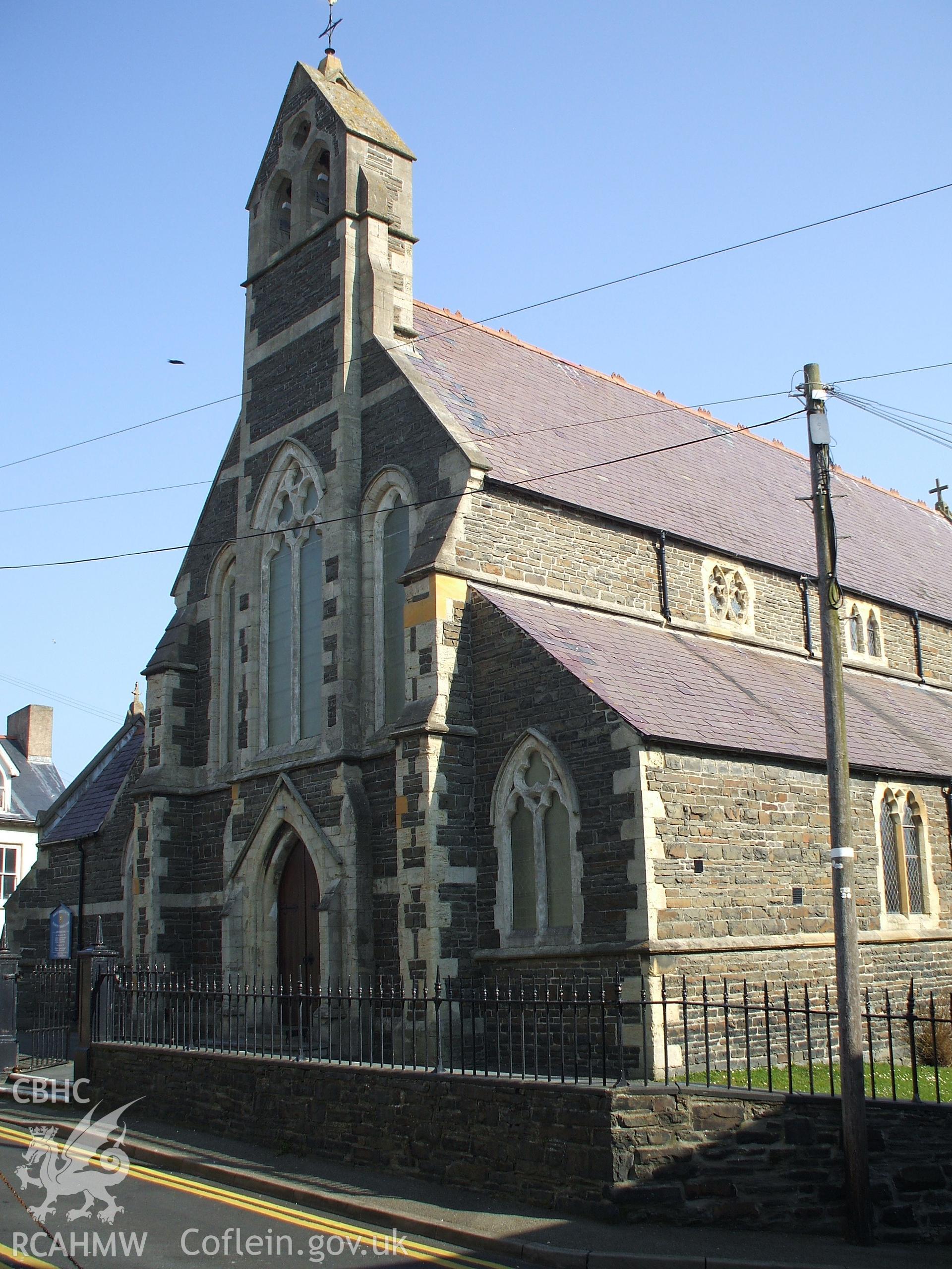 Colour digital photograph of the exterior of St. Mary's Church, Aberystwyth.