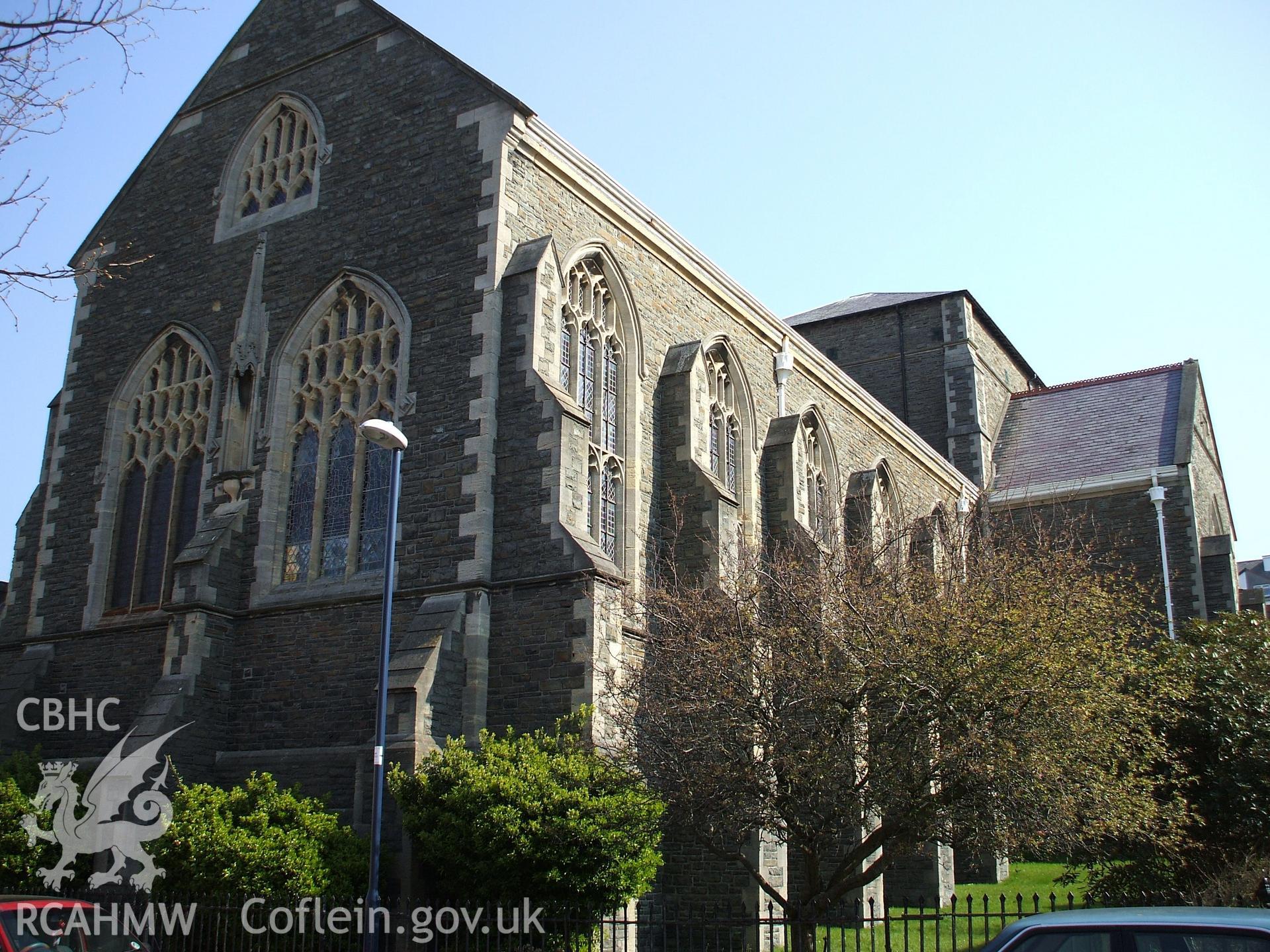 Colour digital photograph showing the exterior of Holy Trinity Church, Aberystwyth.