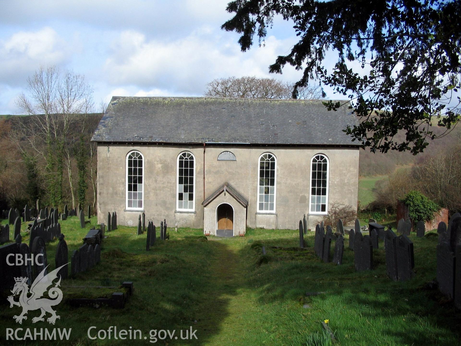 Colour digital photograph showing the front exterior of the Salem Welsh Independent Chapel, Trefeurig.