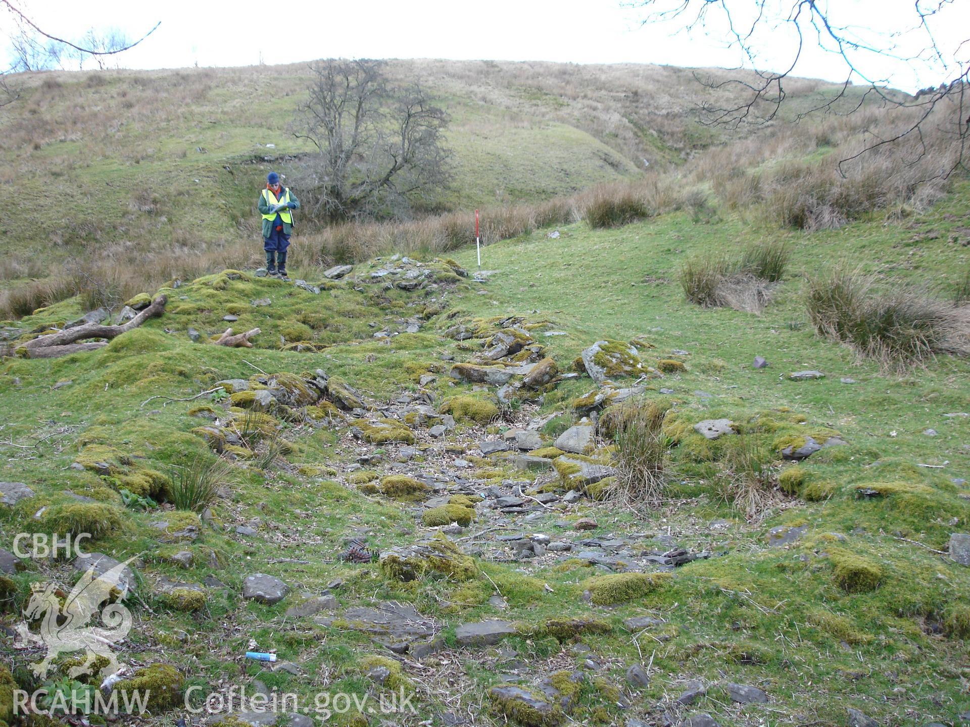 Digital colour photograph of a farmhouse at Dolau Gwynion taken on 08/04/2008 by R.P. Sambrook during the Sennybridge Dry Training Area Upland Survey undertaken by Trysor.