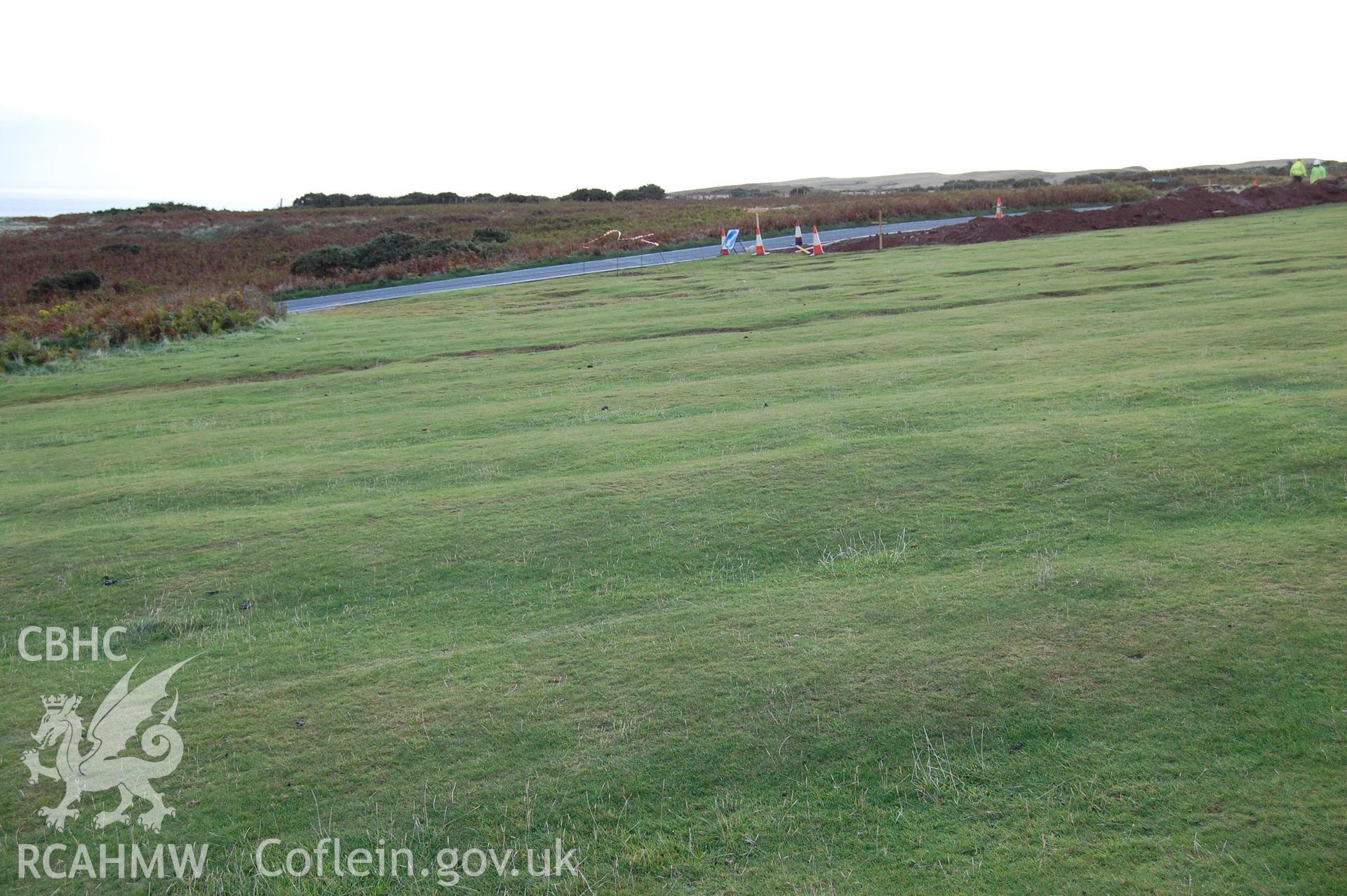 Digital photograph of a ridge and furrow (PRN 15531) to W of new carpark.