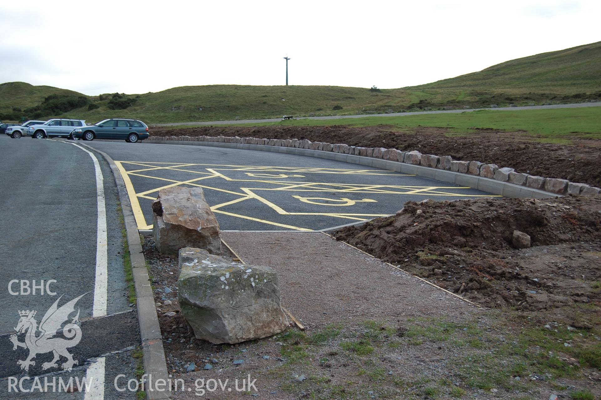 Digital photograph of the finished carpark from the NW end.