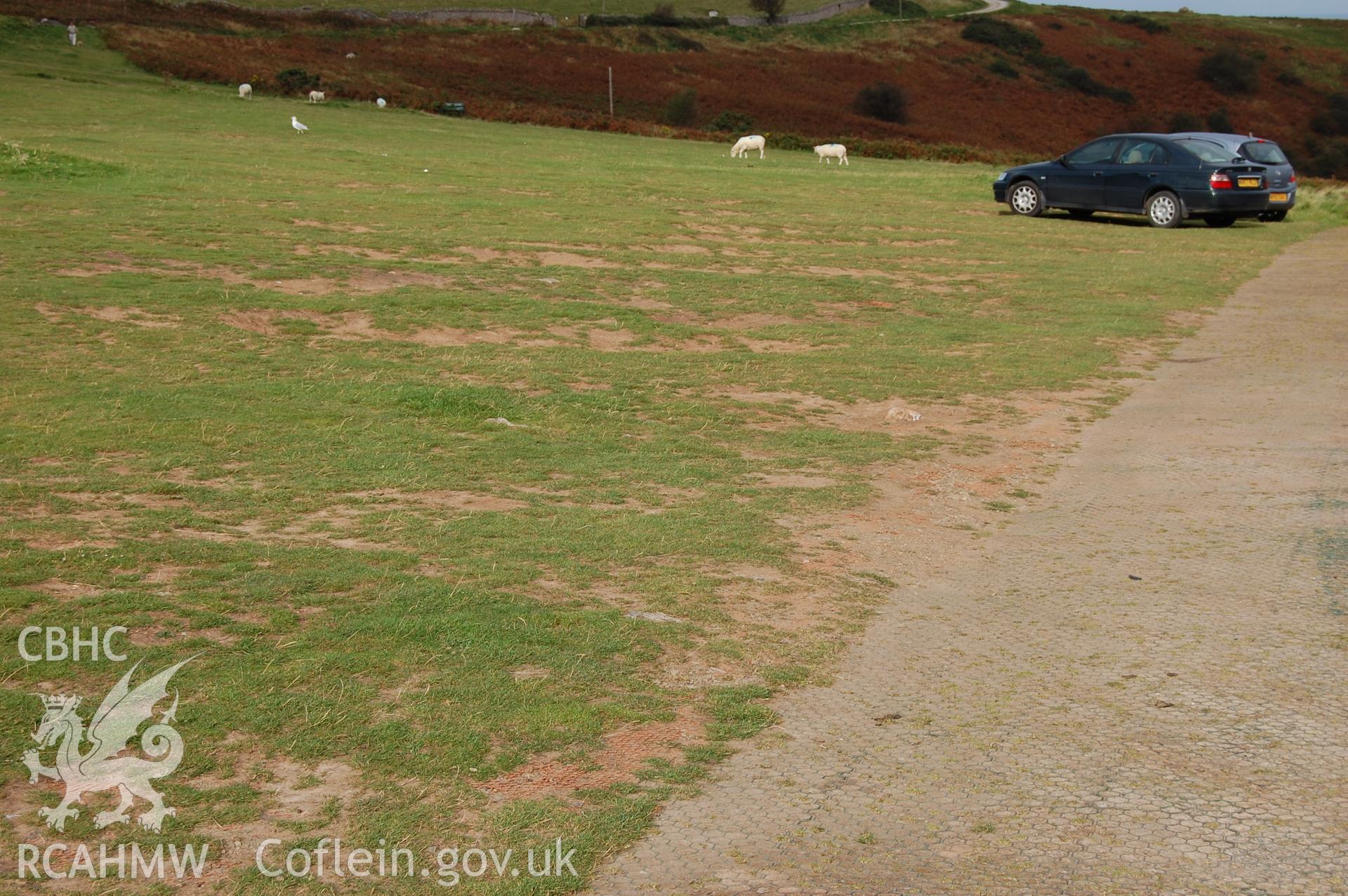 Digital photograph showing detail of erosion in new carpark area.