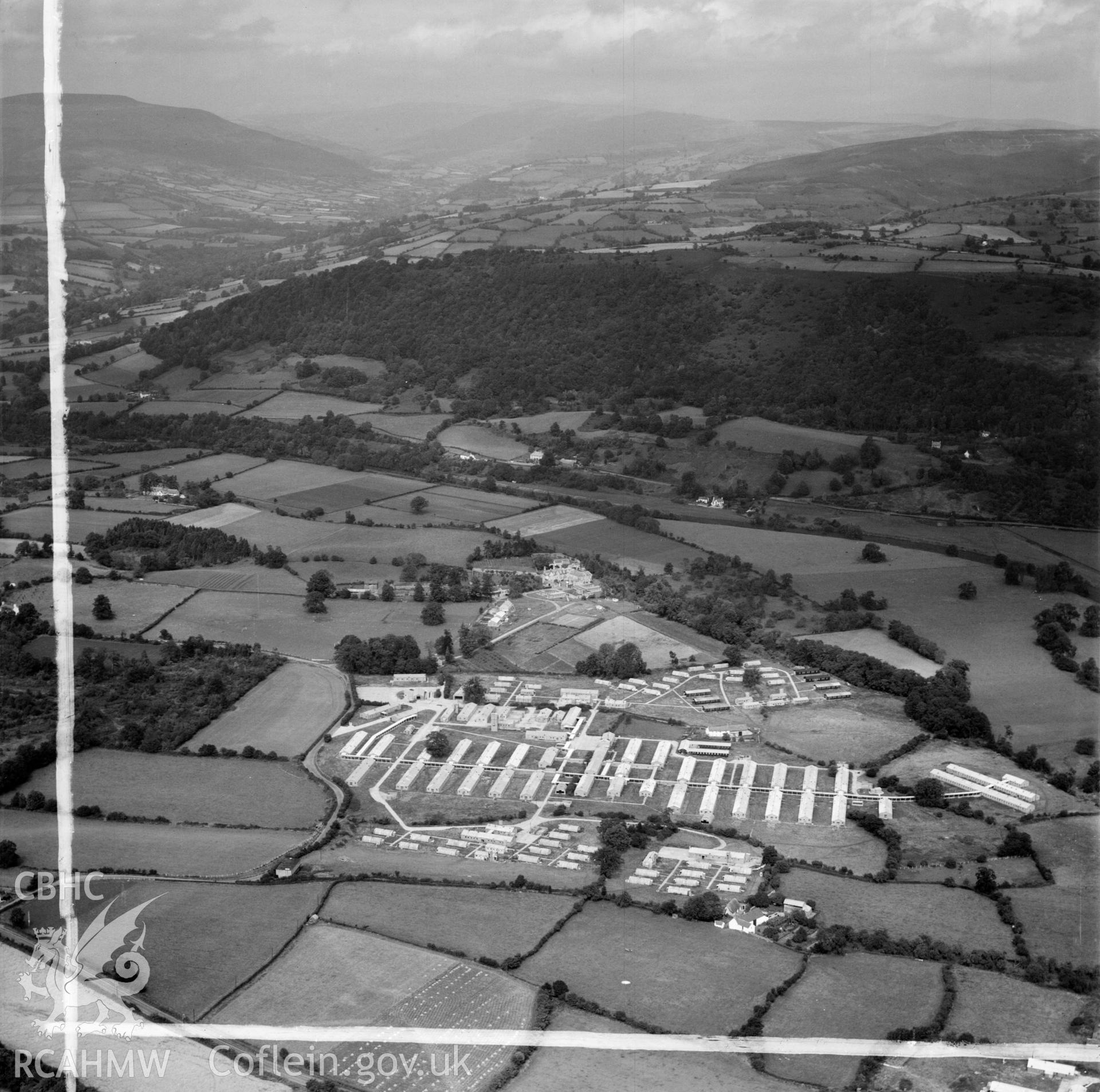 View of Govilon US Army hospital while in use as post-war temporary civilian housing