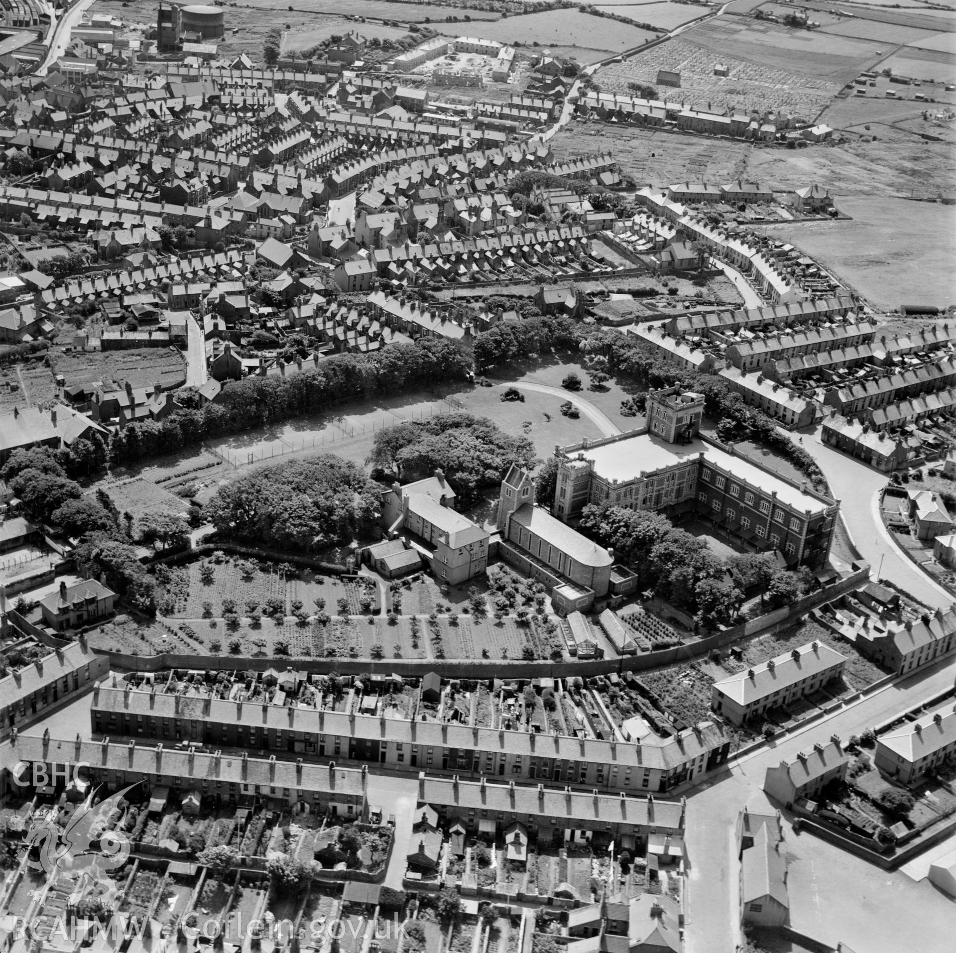 View of Holyhead showing Le Bon Sauveur convent