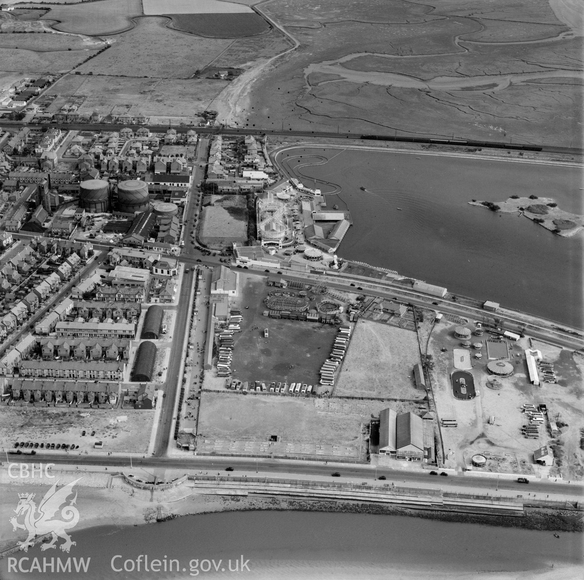 View of amusement park at Marine Lake, Rhyl (commissioned by Rhyl Amusements Ltd.)