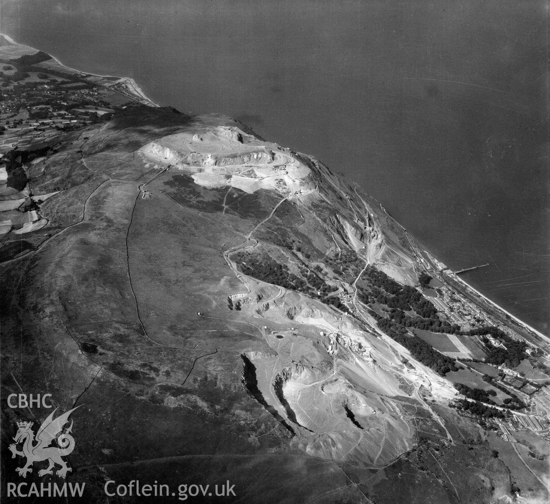 View of Penmaenmawr showing quarry
