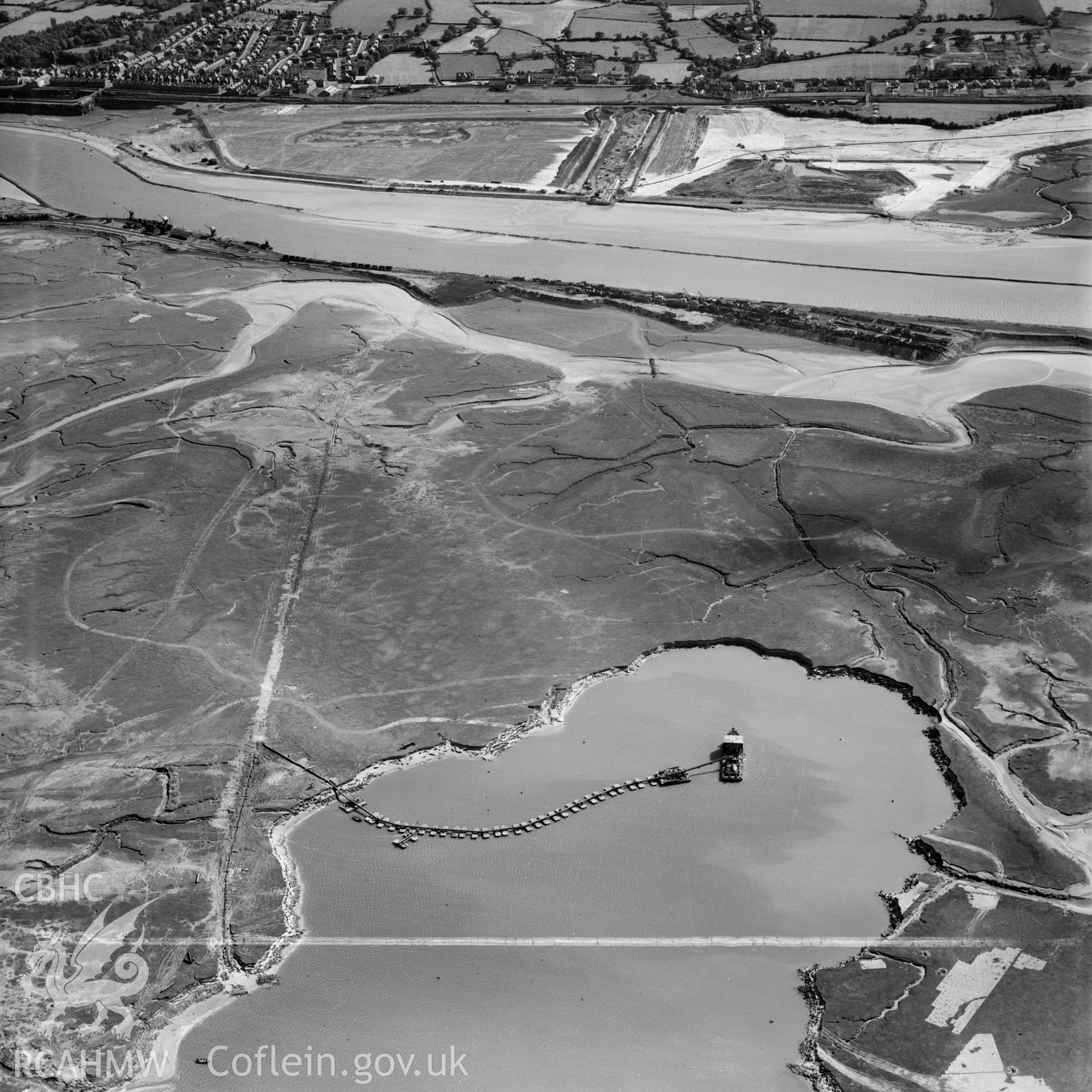 View of dredging work for Shotton Steelworks commissioned by the Westminster Dredging Co. Ltd