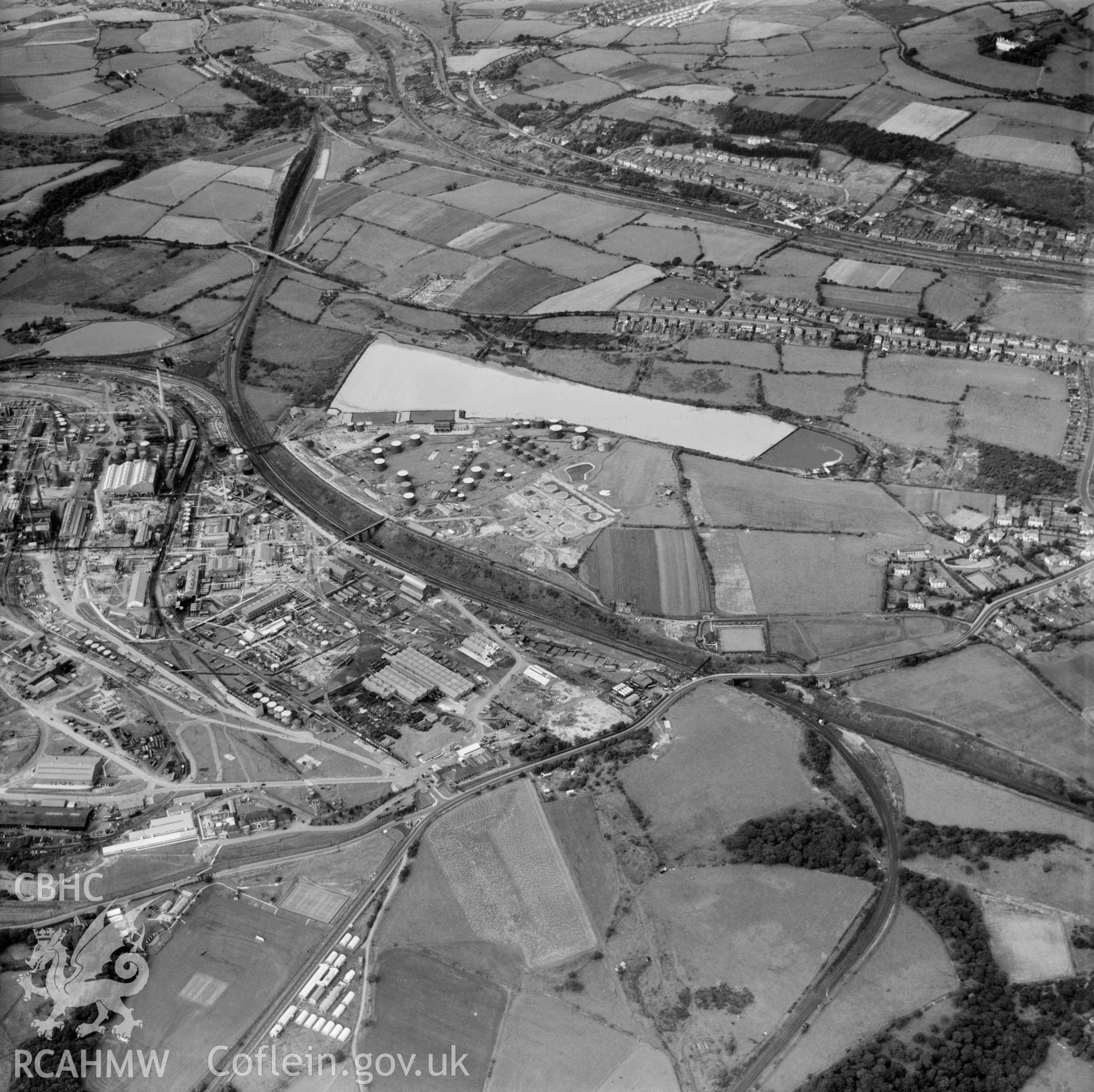 View of Llandarcy Oil Refinery, commissioned by National Oil Refineries Ltd.