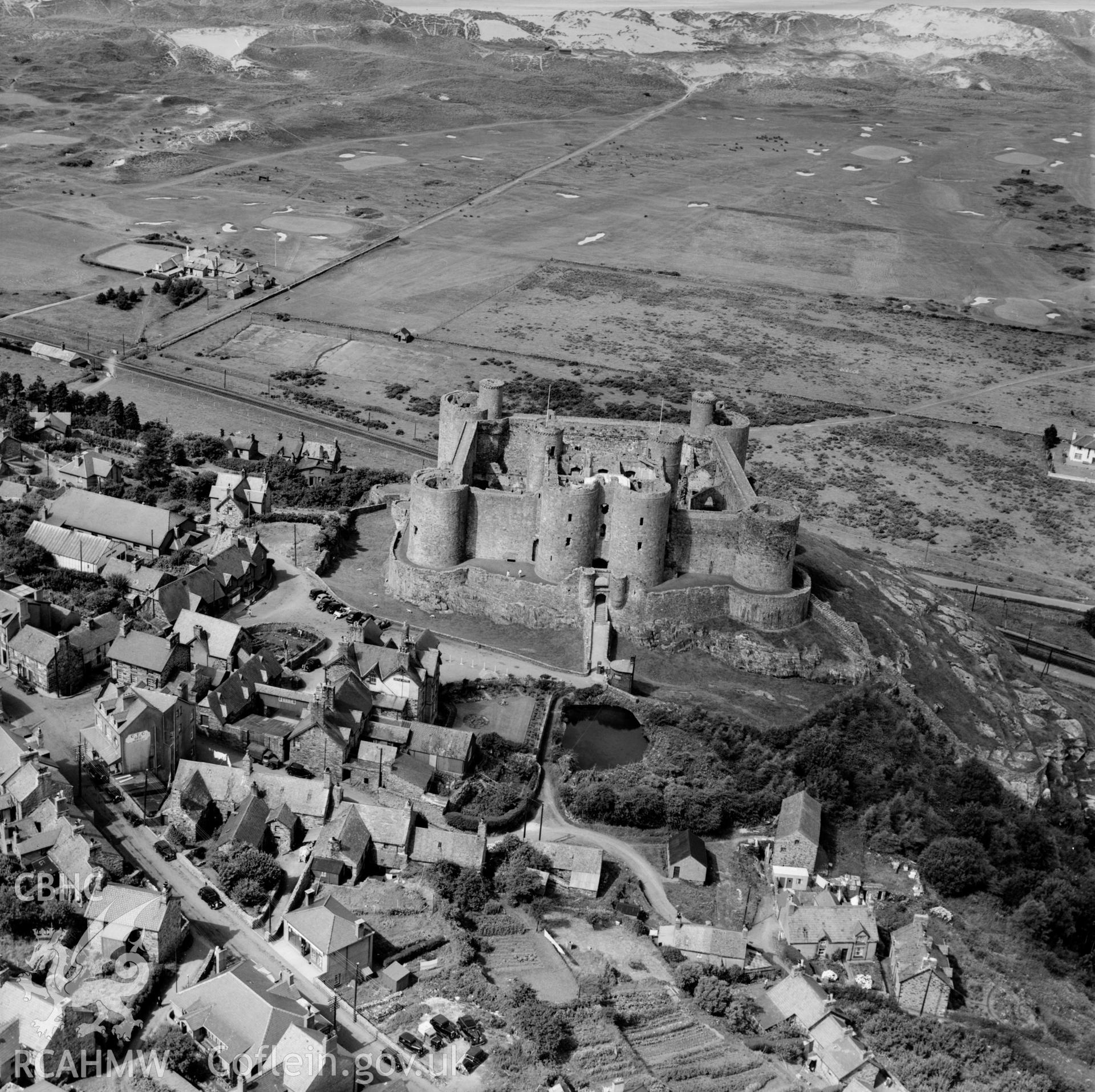 View of Harlech showing castle