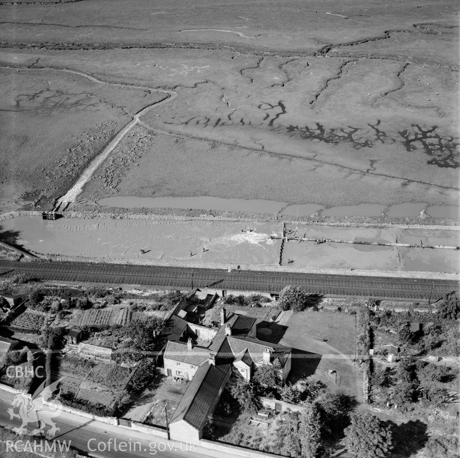 View of dredging work (shows men at work), for Shotton Steelworks commissioned by the Westminster Dredging Co. Ltd