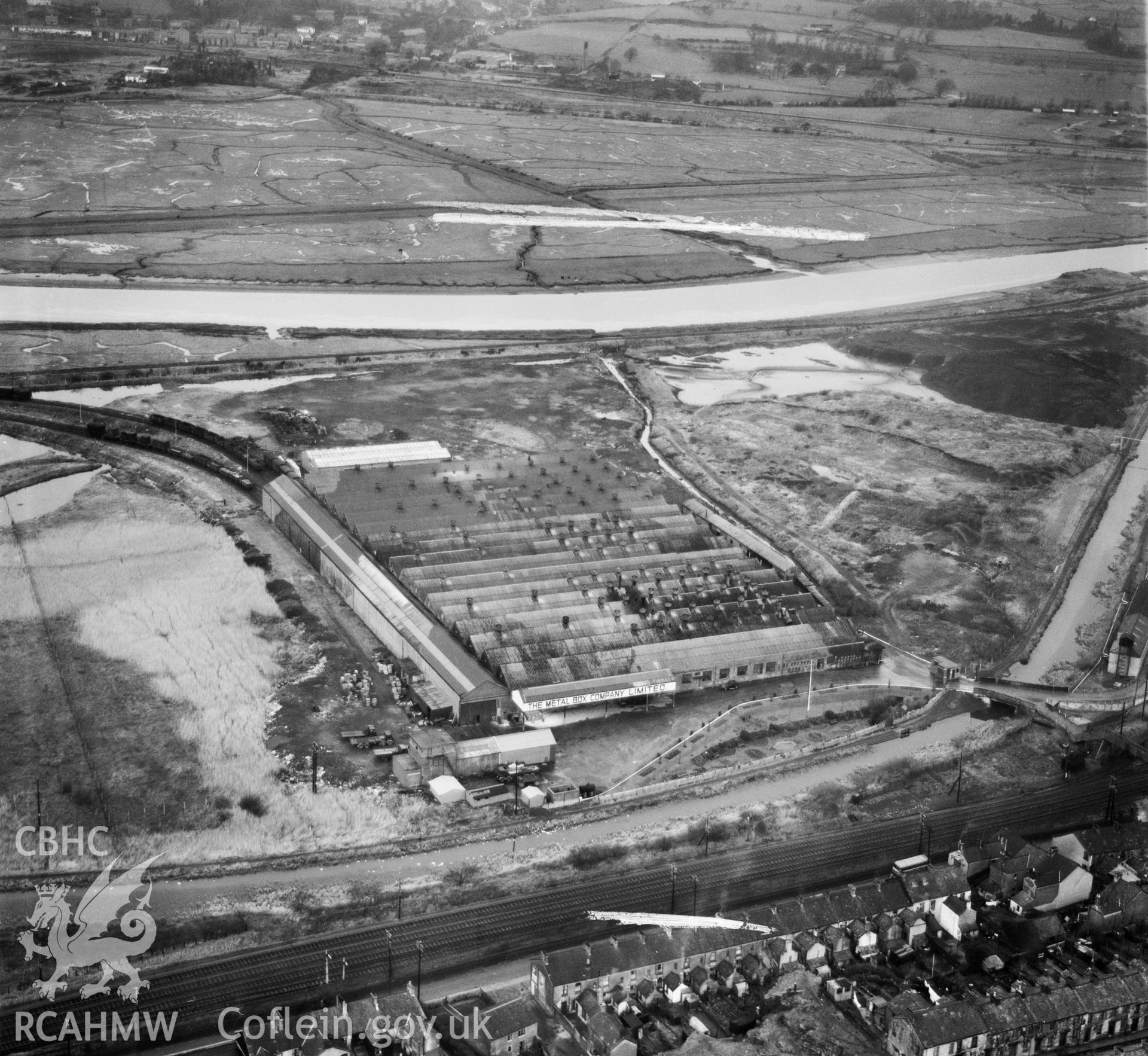 View of the Metal Box tinplate works, Neath