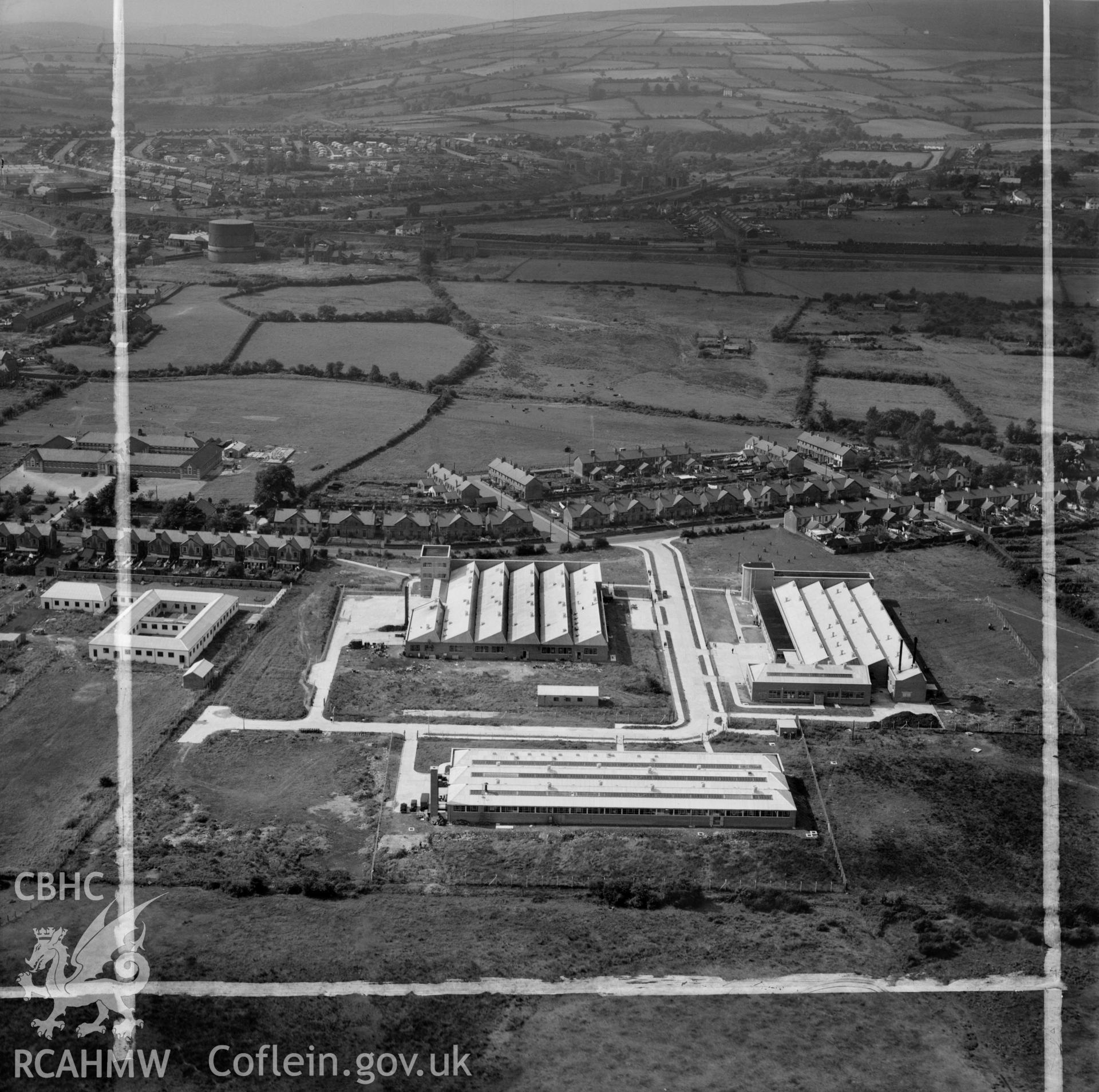View of three new factories at Virginia Park, Caerphilly