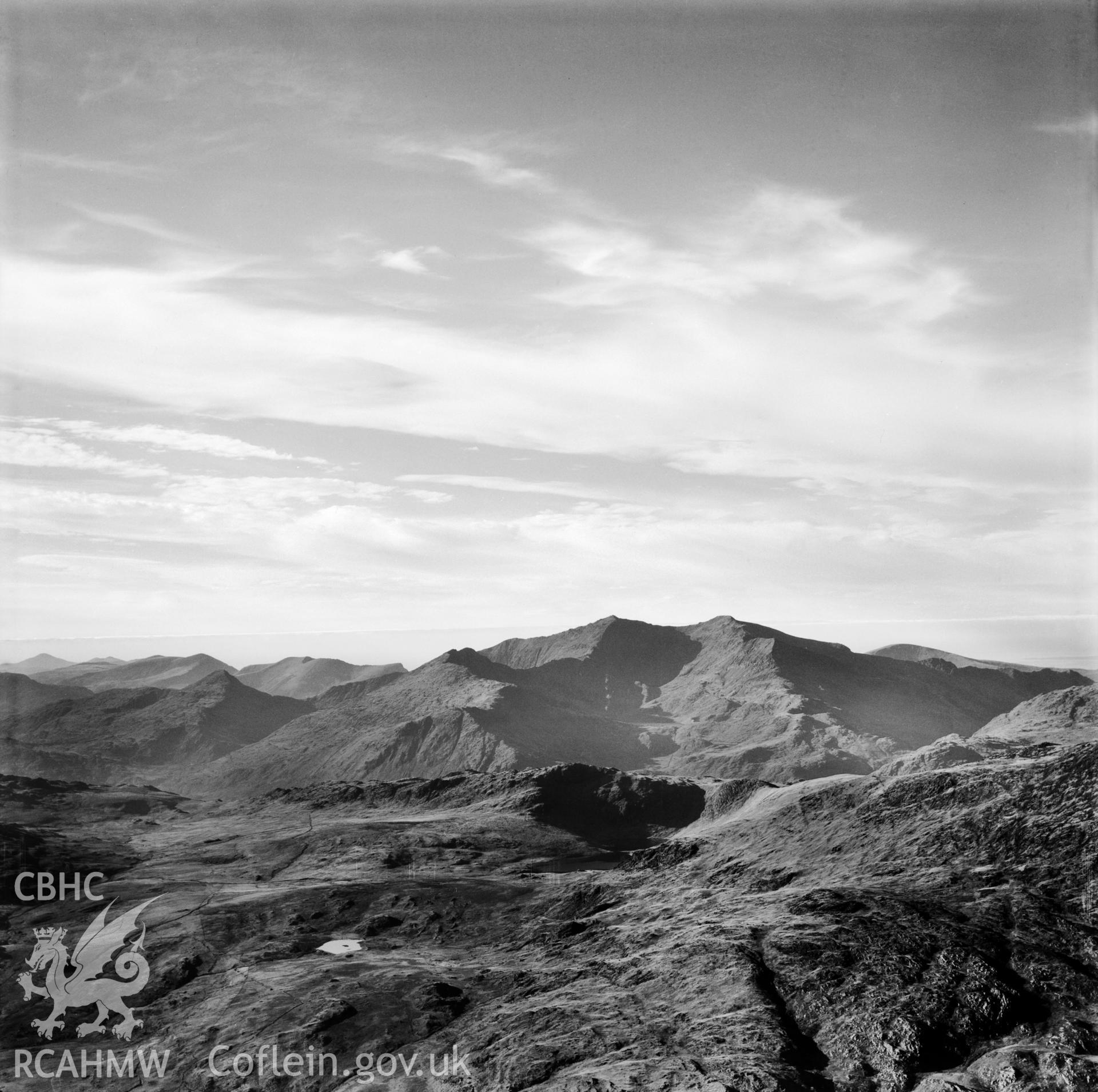 View of Snowdon looking north west. Oblique aerial photograph, 5?" cut roll film.