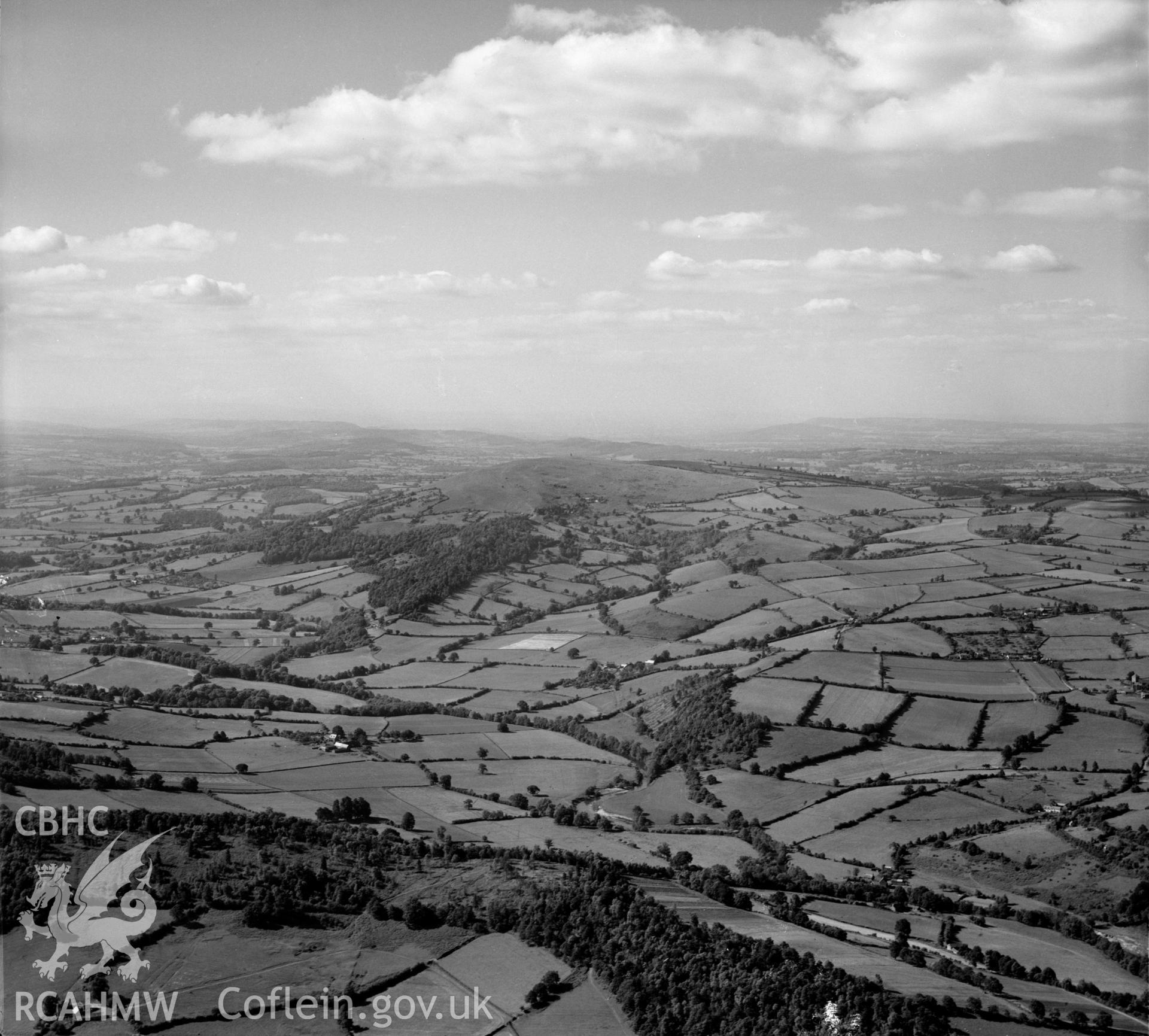View west of Monmouth looking North West from Llangynidr to Brecon on River Usk
