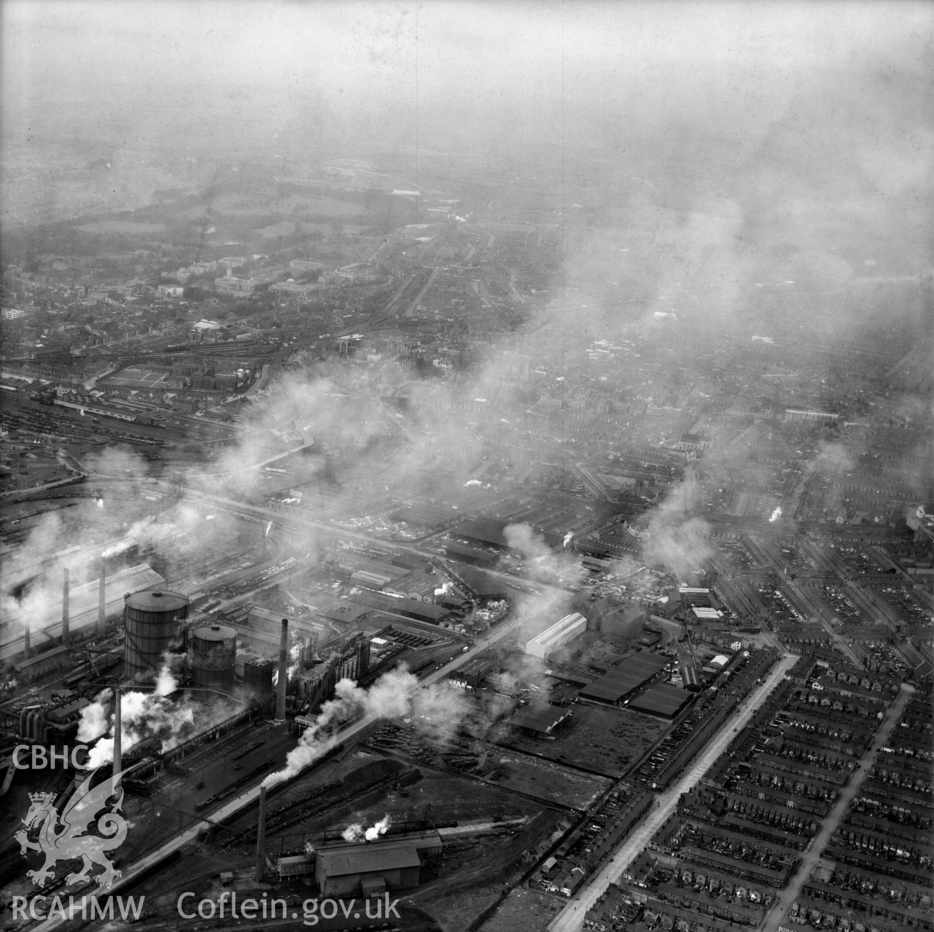 View of Cardiff showing power station