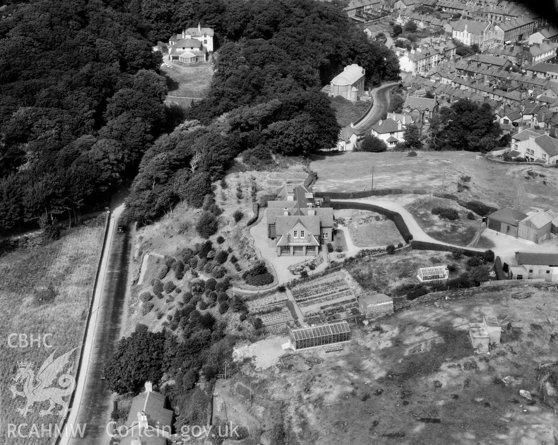 View of Pen-y-Bryn, Garth, Portmadog, commissioned by S. V. Beer, showing Morfa Lodge & the Catholic church in the background