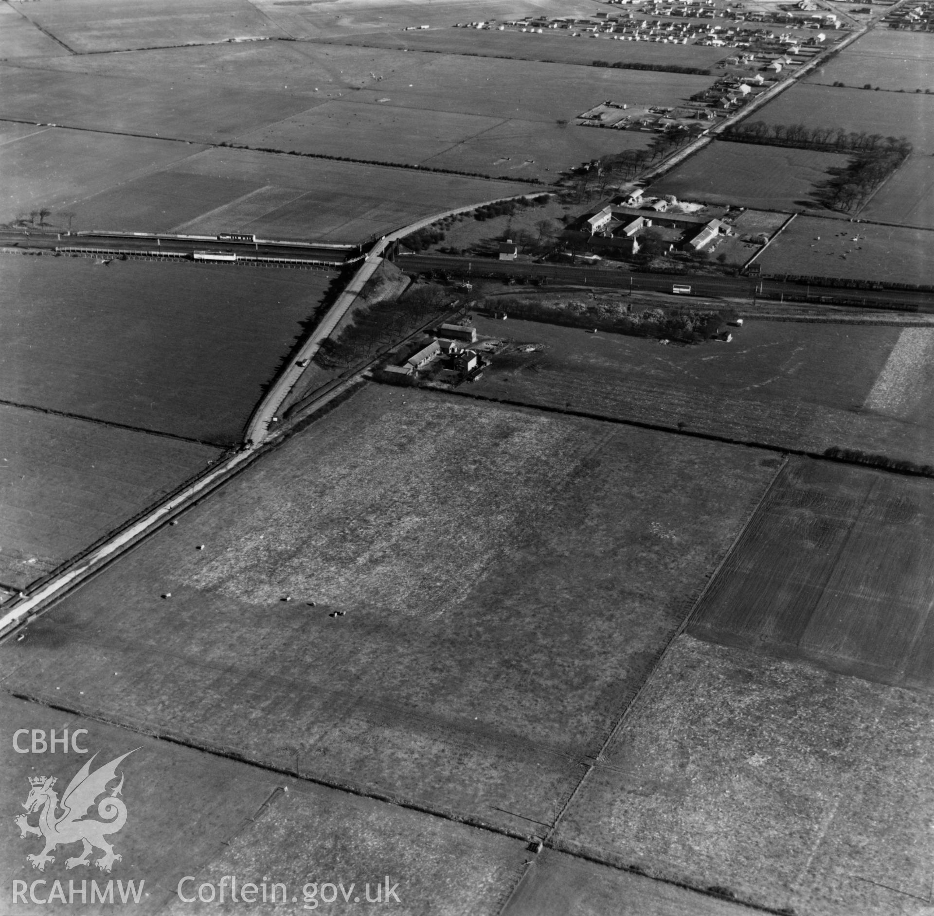 View of the Chester & Holyhead railway at Talacre. Oblique aerial photograph, 5?" cut roll film.