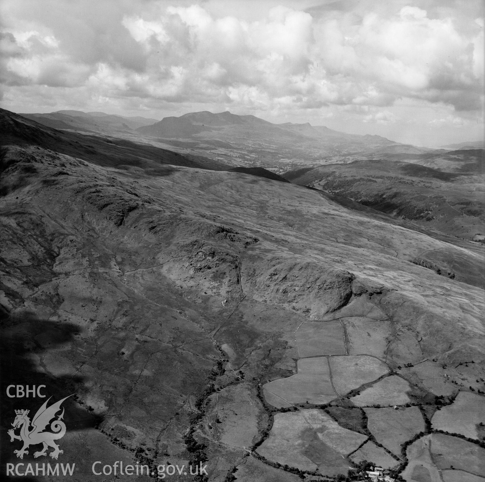 Landscape view looking from Bala Lake to Dolgellau