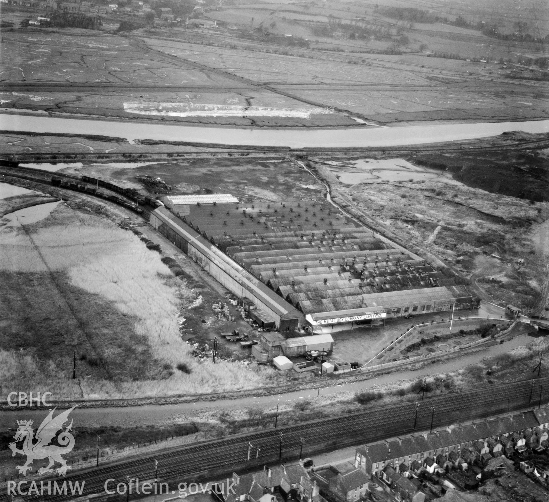 View of the Metal Box tinplate works, Neath