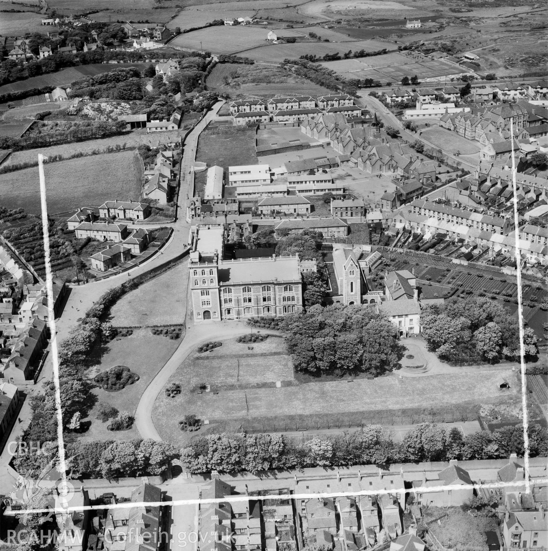 View of Holyhead showing Le Bon Sauveur convent