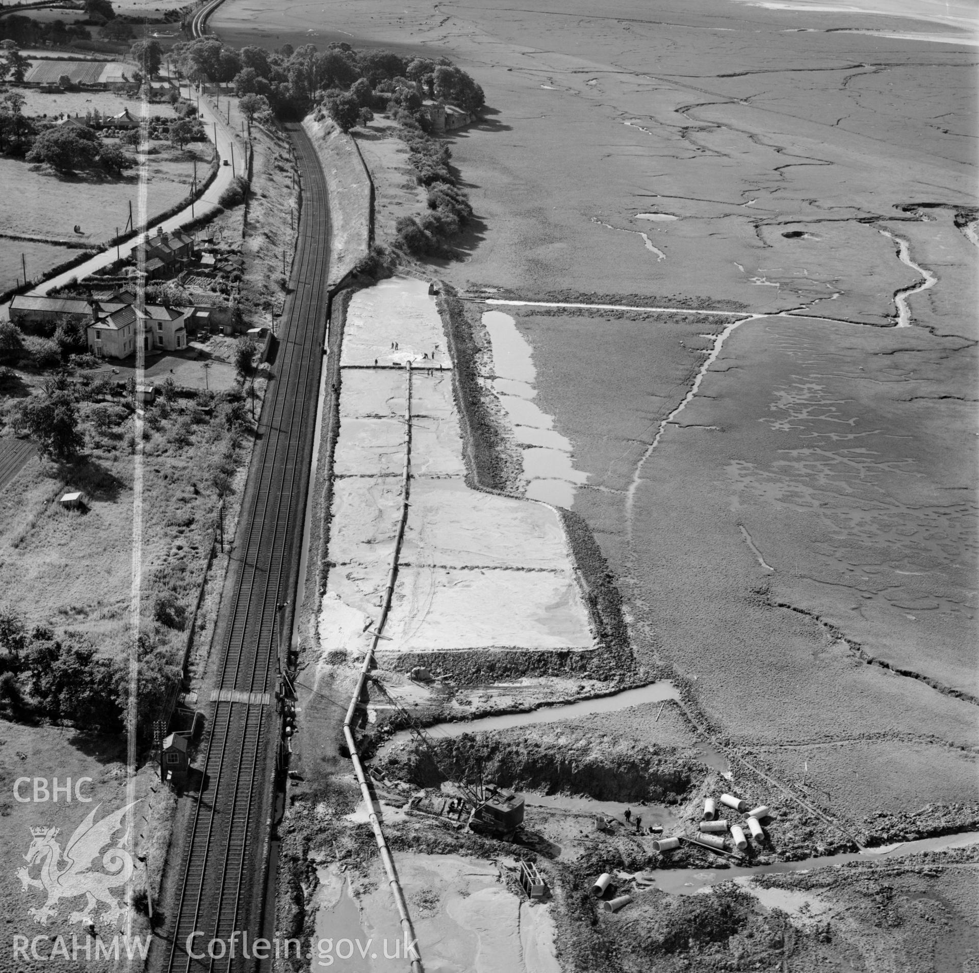 View of dredging work (shows men at work), for Shotton Steelworks commissioned by the Westminster Dredging Co. Ltd