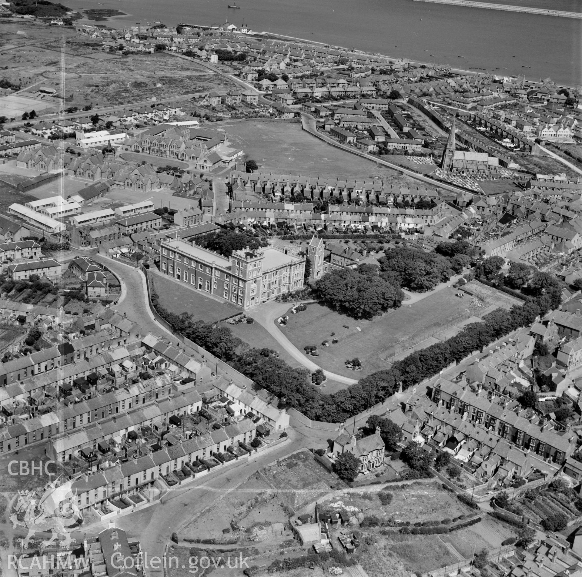 View of Holyhead showing Le Bon Sauveur convent